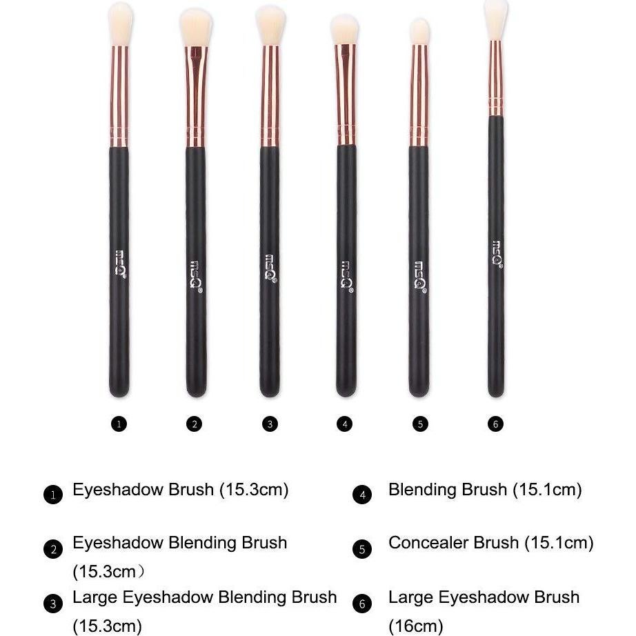 Juego de Brochas para Ojos MSQ Rosa Dorado 6 Piezas