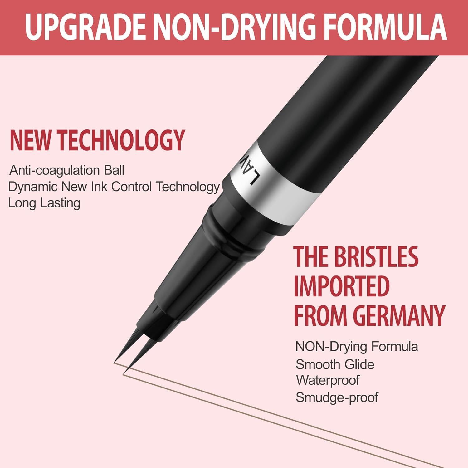 Lápiz de Cejas 2-en-1 LAVONE Marrón Oscuro Ultra-Preciso