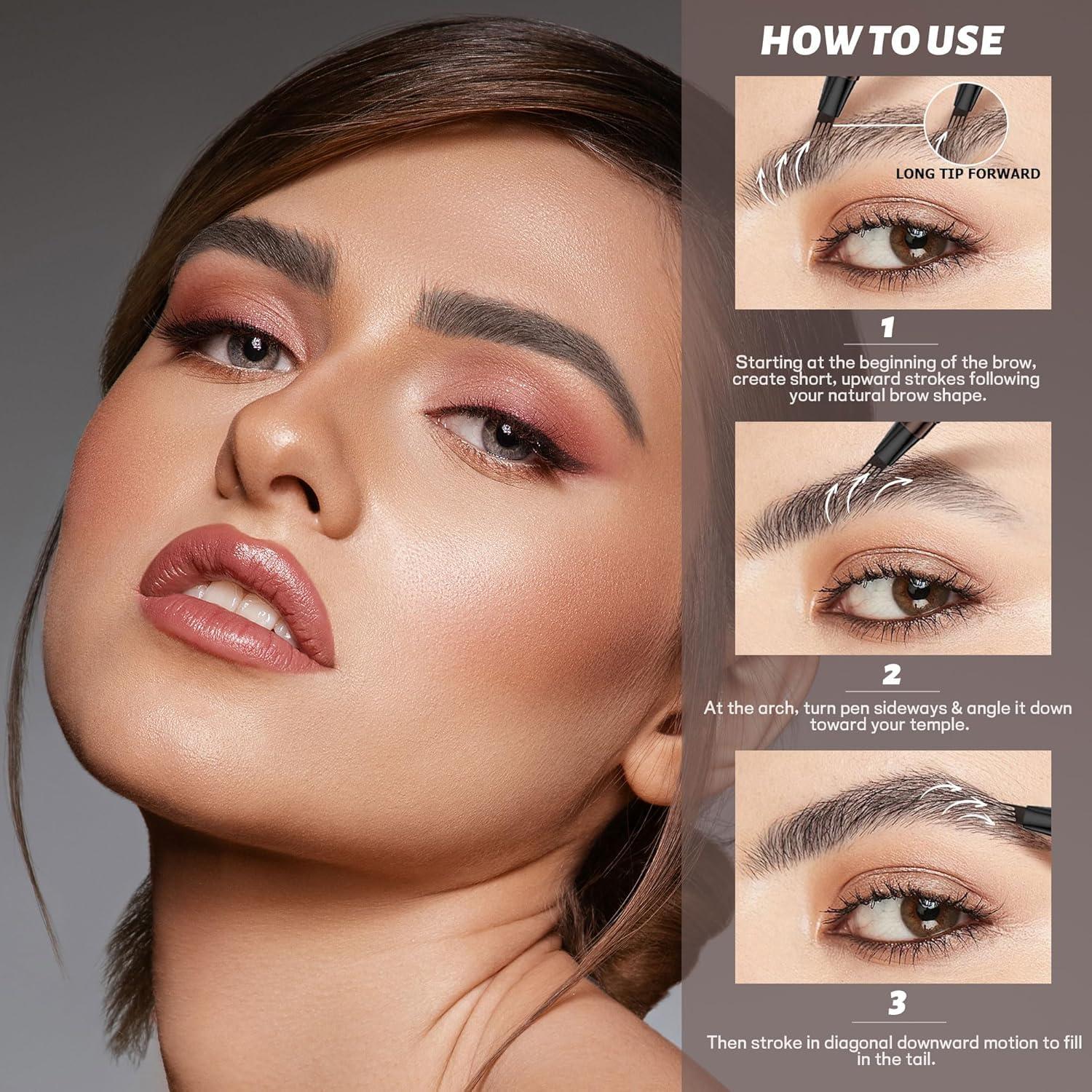 Paquete de 2 Lápices de Cejas Espoce Makeup Marrón Oscuro