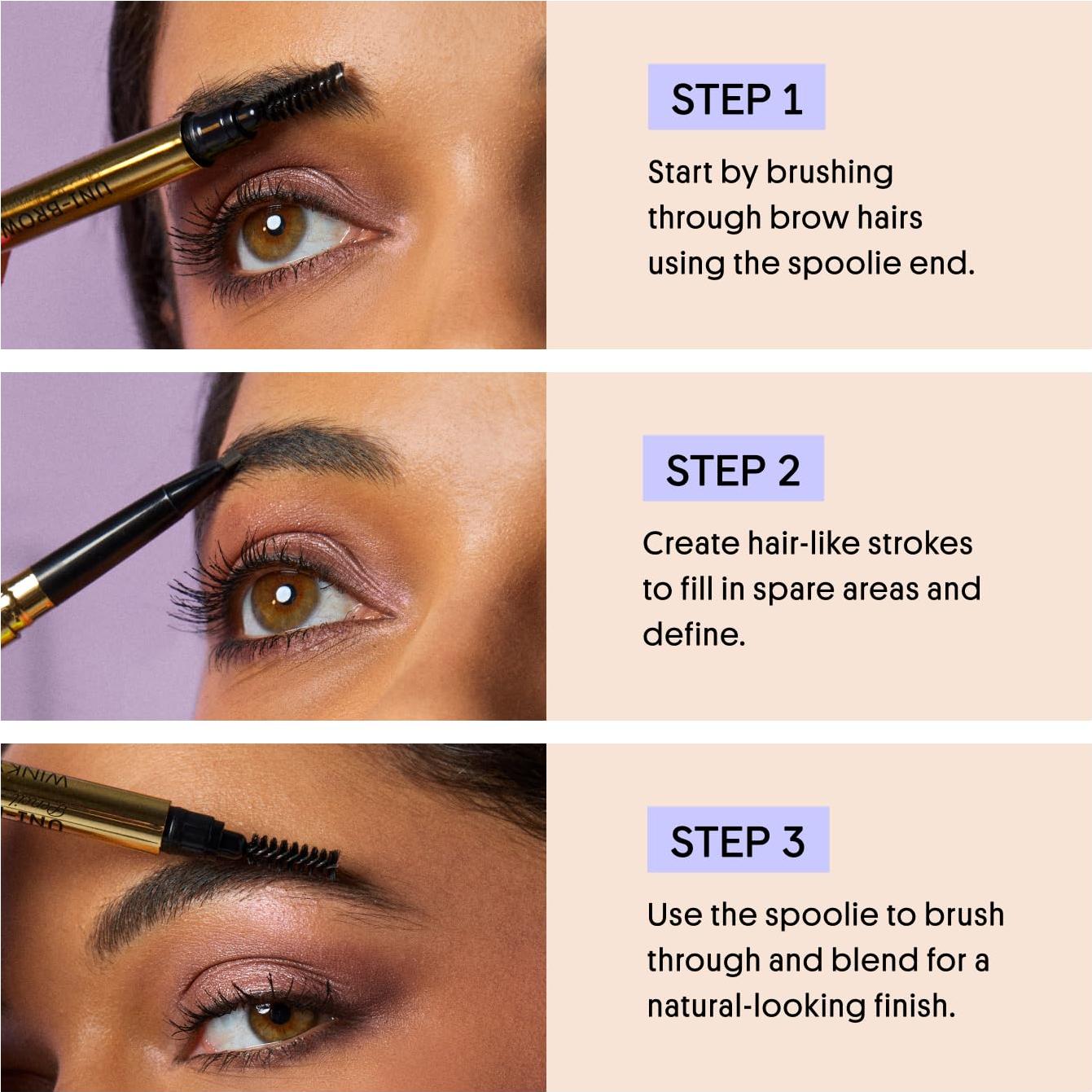 Lápiz de Cejas Winky Lux Uni Brow Doble Lado Impermeable