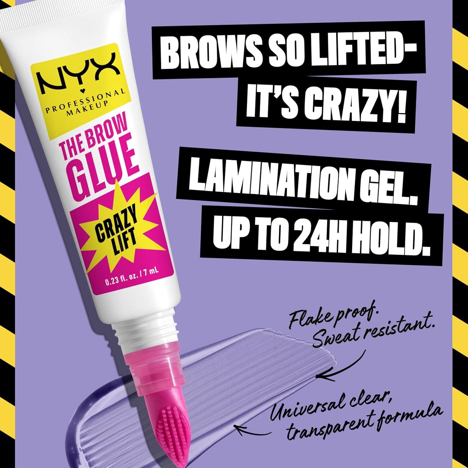 Gel para Cejas NYX Crazy Lift 16h Fuerte Sujeción Transparente