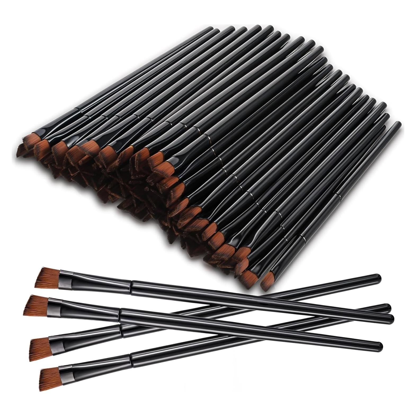 100 Brochas Desechables para Cejas Yolev - 10cm Anguladas