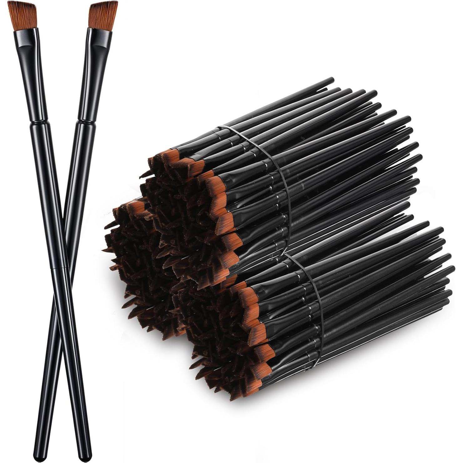 100 Brochas Desechables para Cejas Yolev - 10cm Anguladas