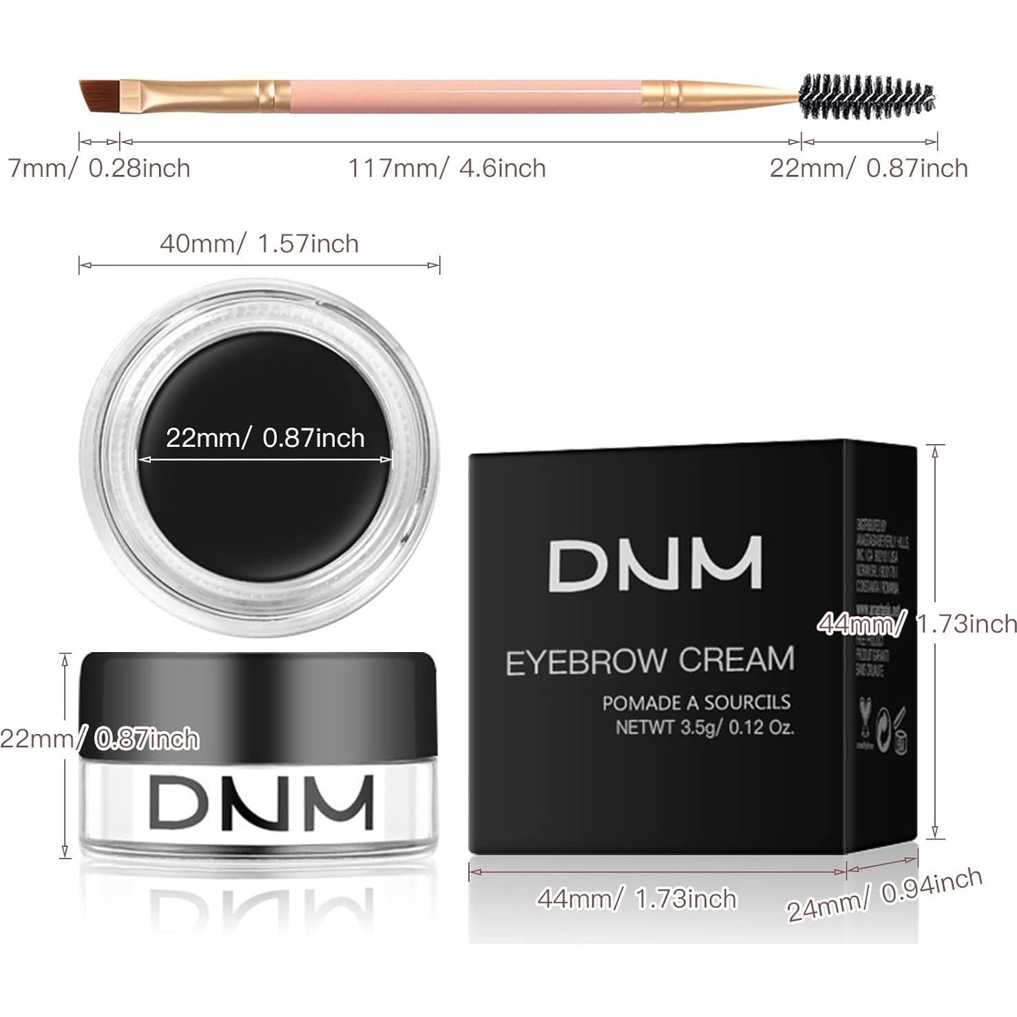 Kit de Pomada para Cejas BEFIVECOK con Pincel Doble Cara 4g Negro