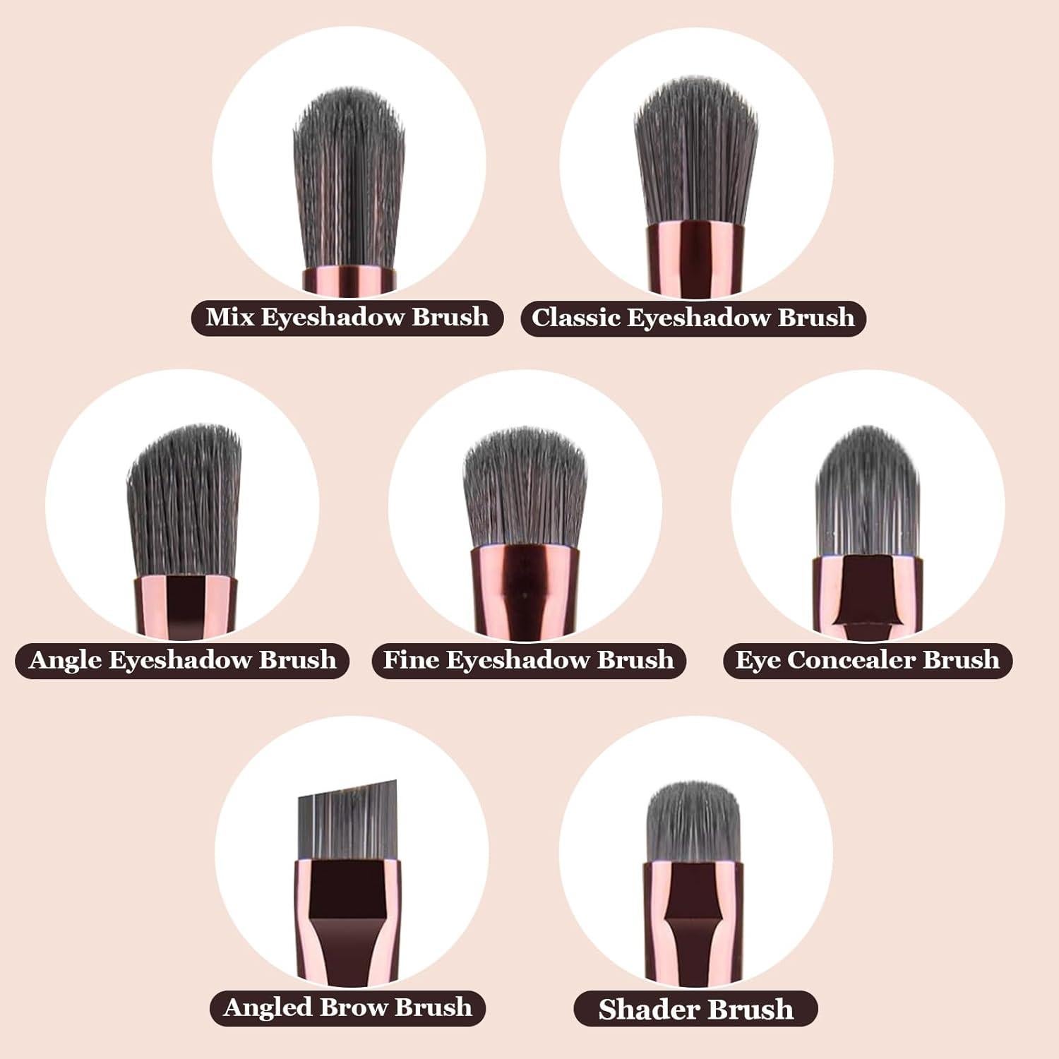 Juego de Brochas de Maquillaje para Ojos YUESHENNAN 7 Piezas