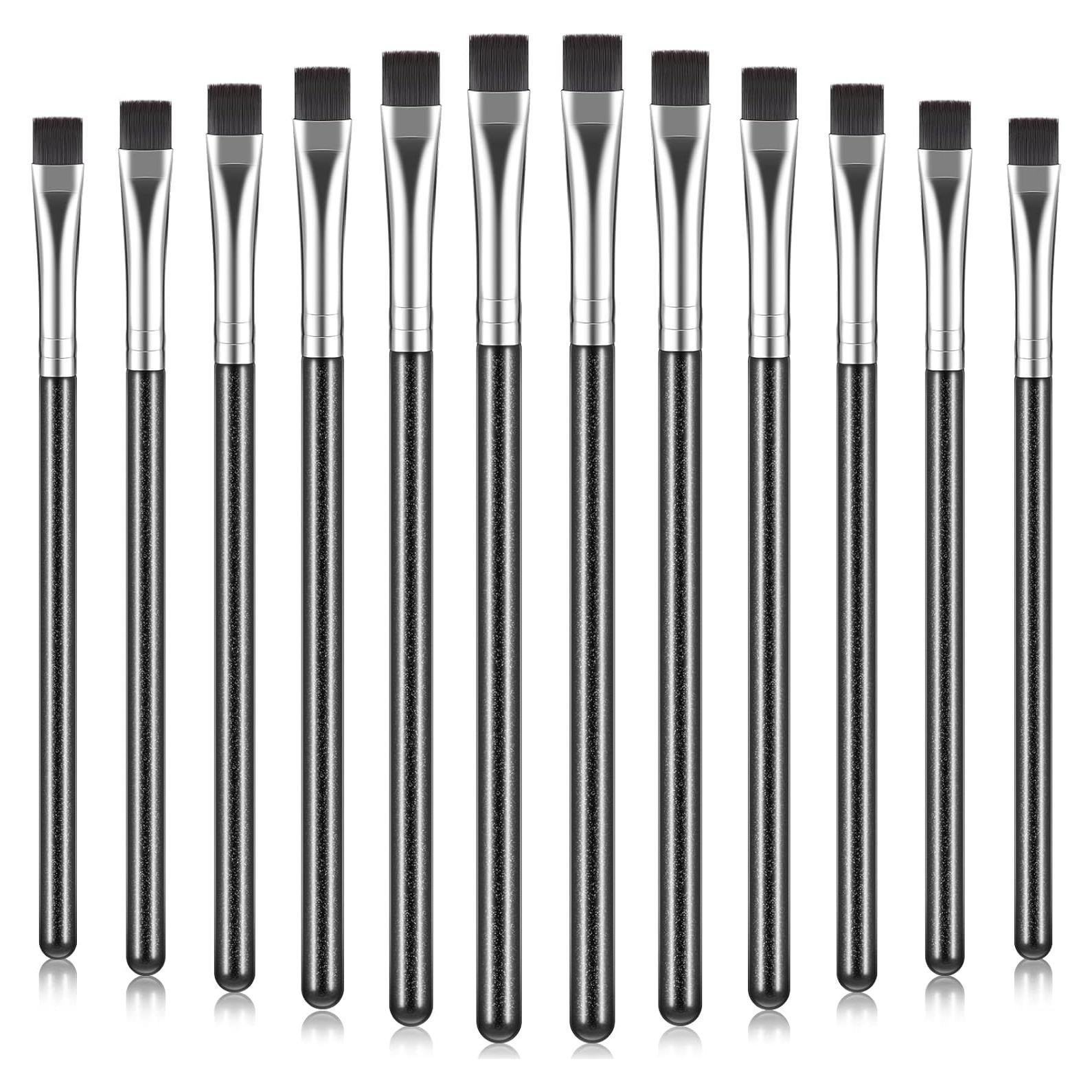 Juego de 12 Brochas de Maquillaje Plana Nuogo - Cerdas Sintéticas