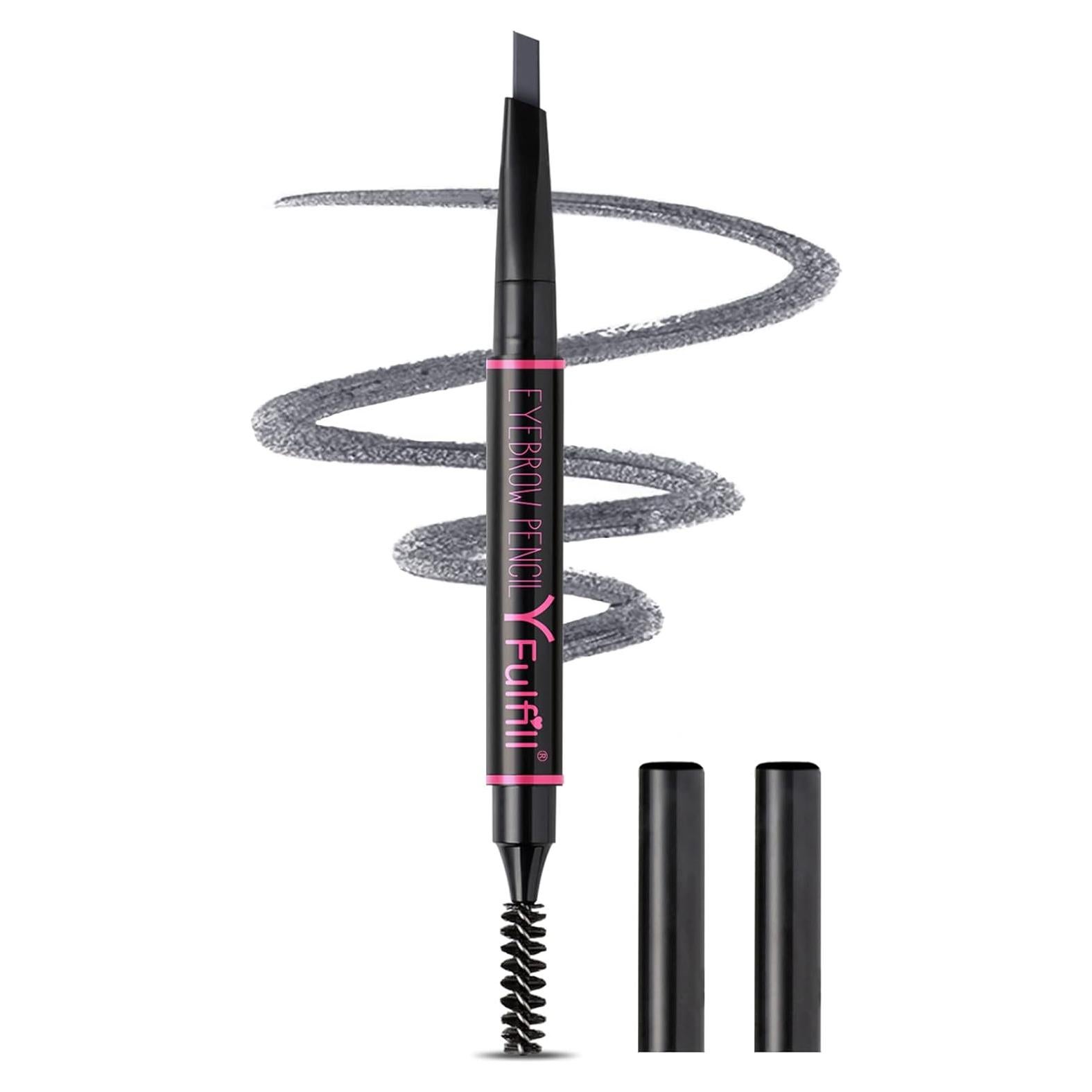 Lápiz de Cejas Impermeable Yfulfill Gris 0.5mm Doble Extremo