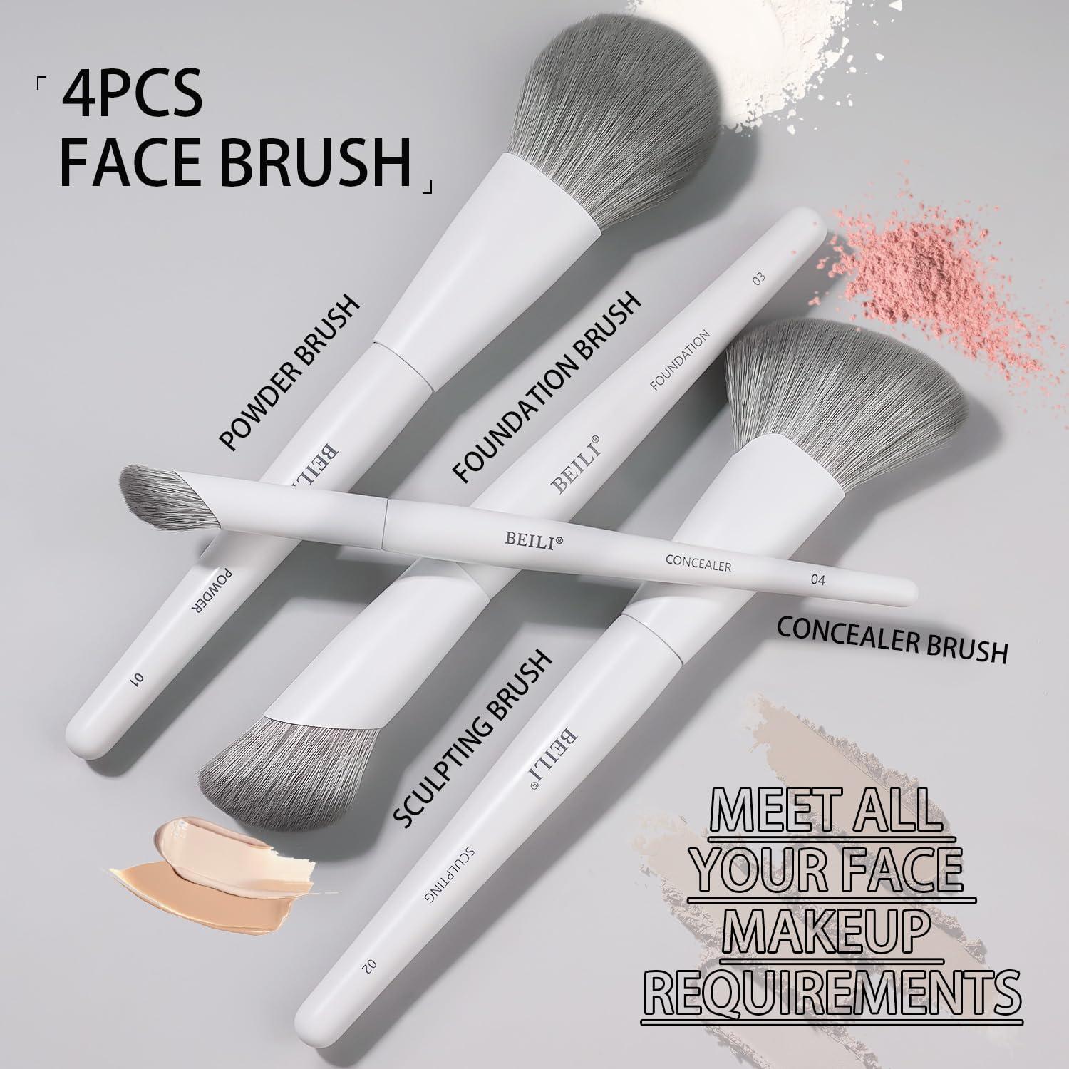 Conjunto de Brochas de Maquillaje BEILI 12 Veganas Rosa