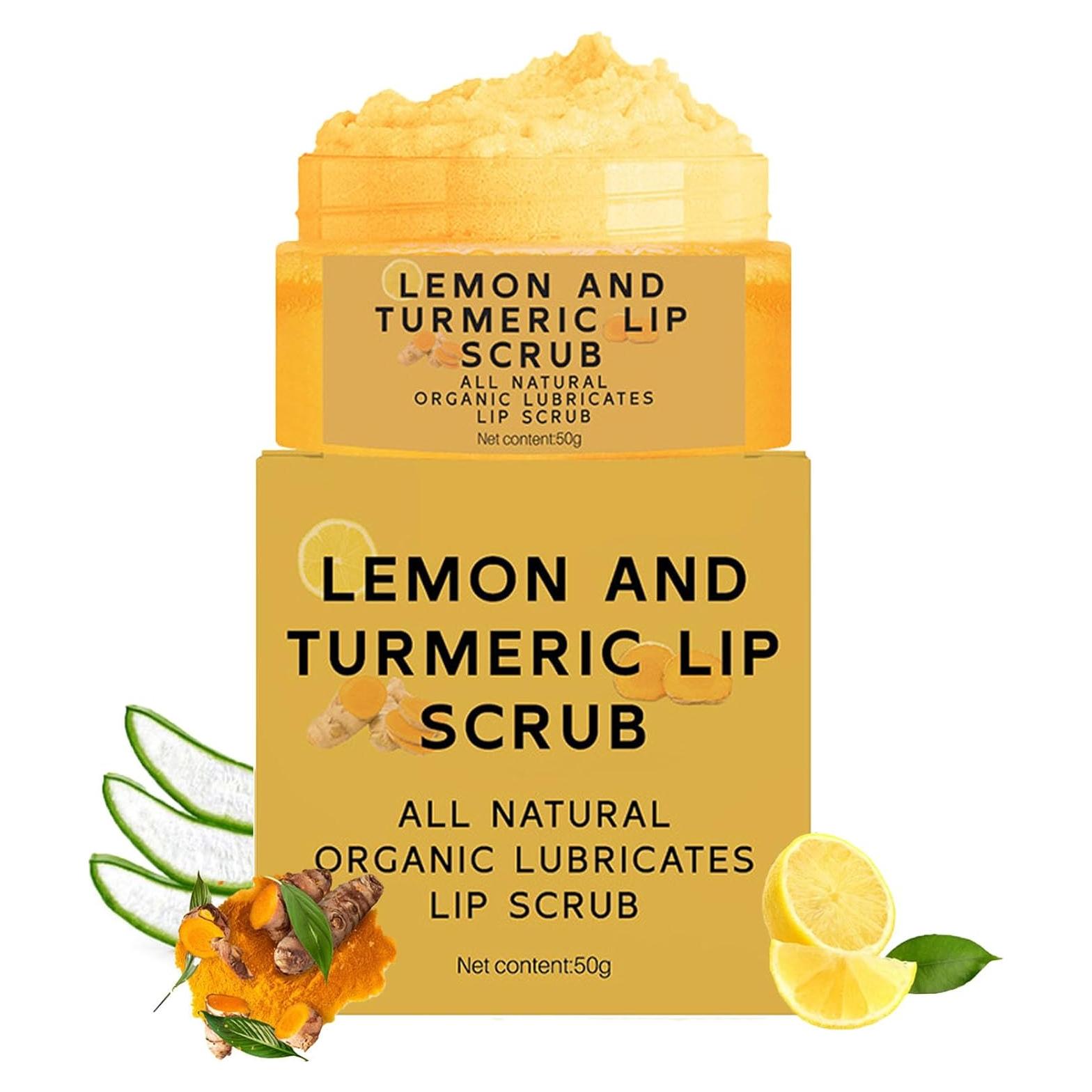 Exfoliante Labial Natural HWM 50g con Limón y Cúrcuma