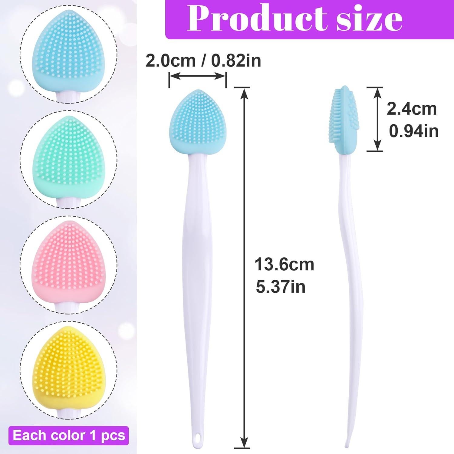 4 Cepillos Exfoliantes de Labios Mxxipp Silicona Doble Cara