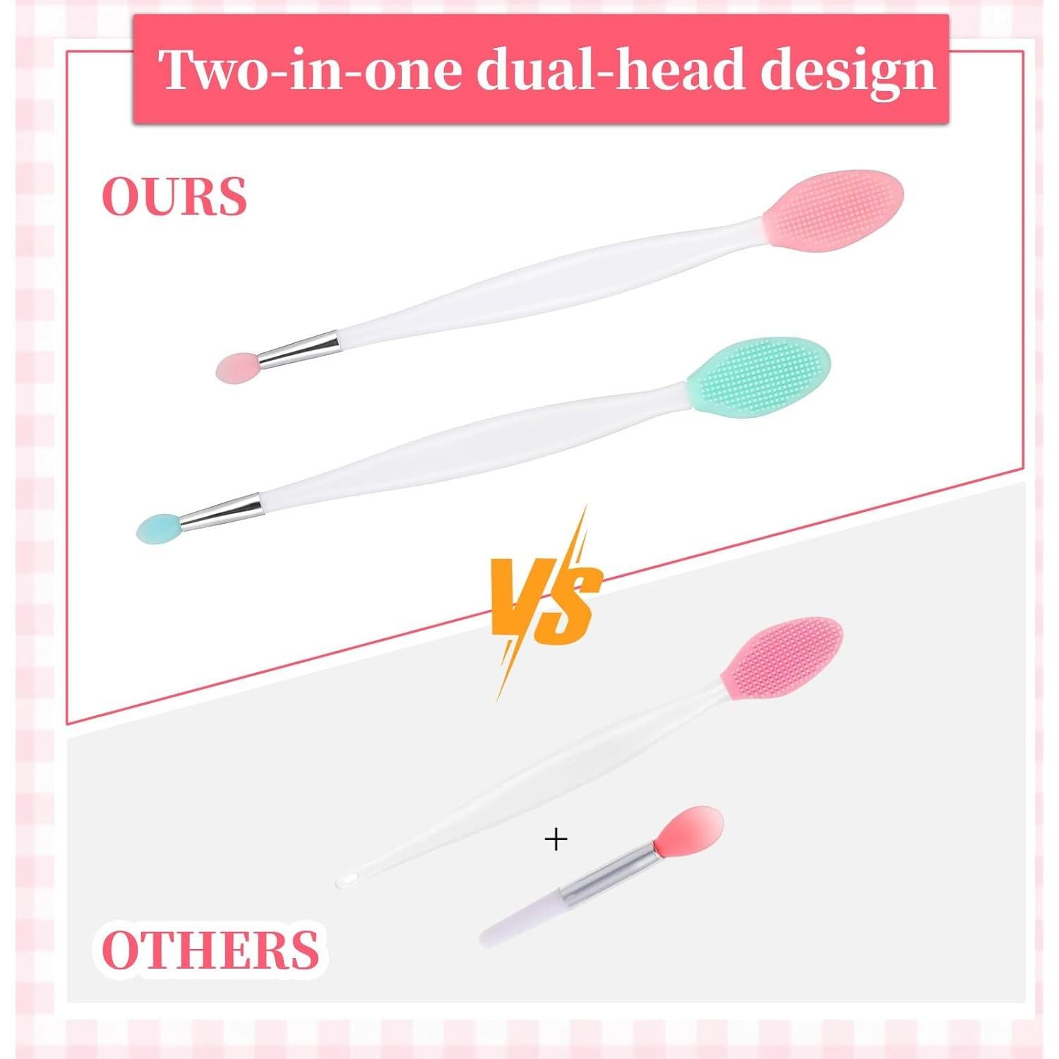 4 Piezas Exfoliantes de Labios de Silicona Doble Cara FdcLixuvol