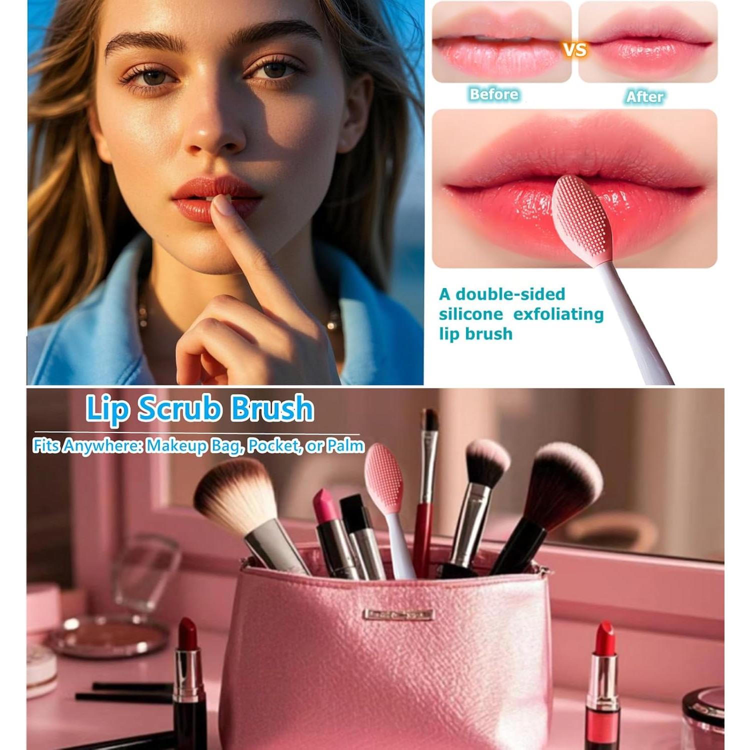 4 Cepillos Exfoliantes de Labios Silicona Doble Cara - NAP