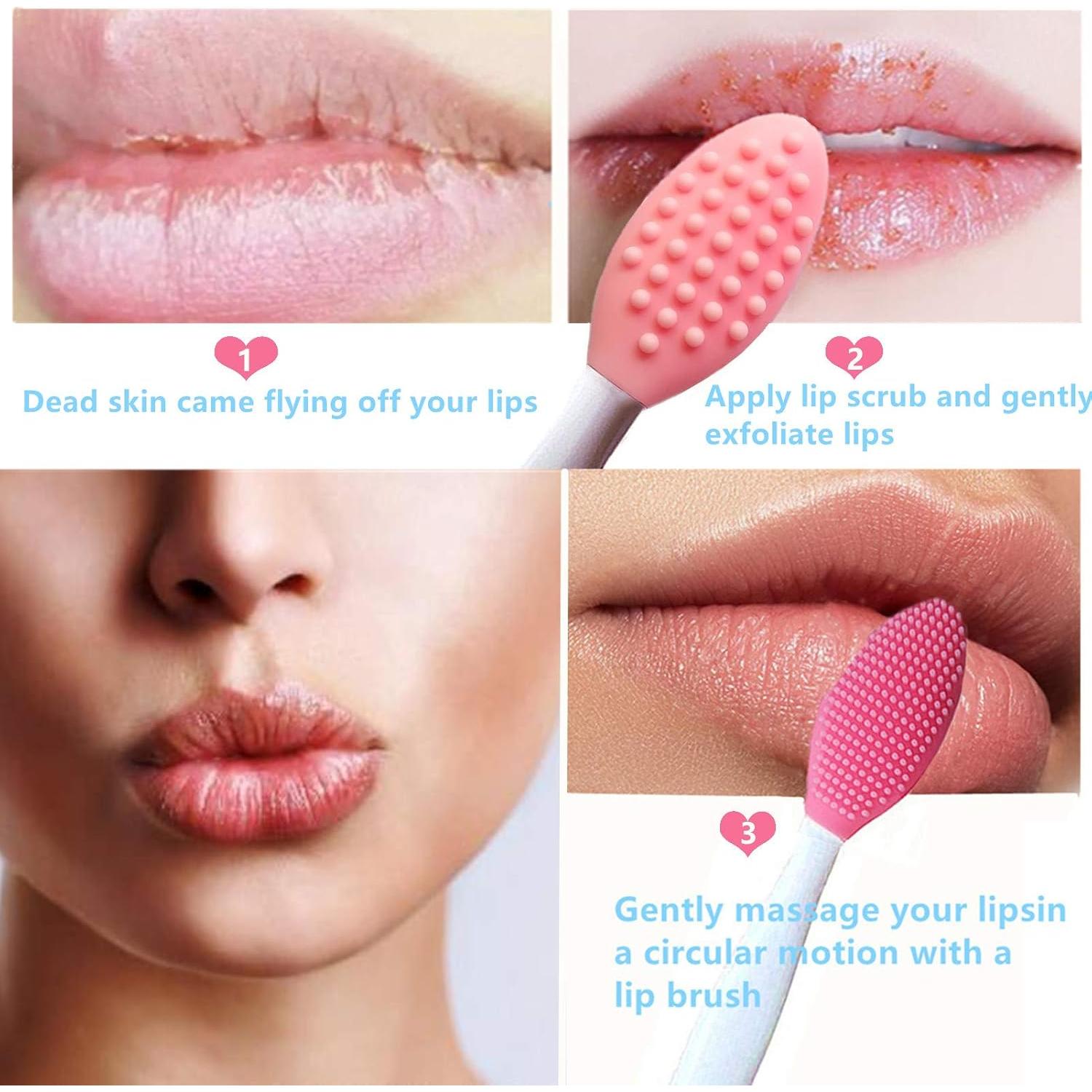 4 Cepillos Exfoliantes de Labios Silicona Doble Cara - NAP