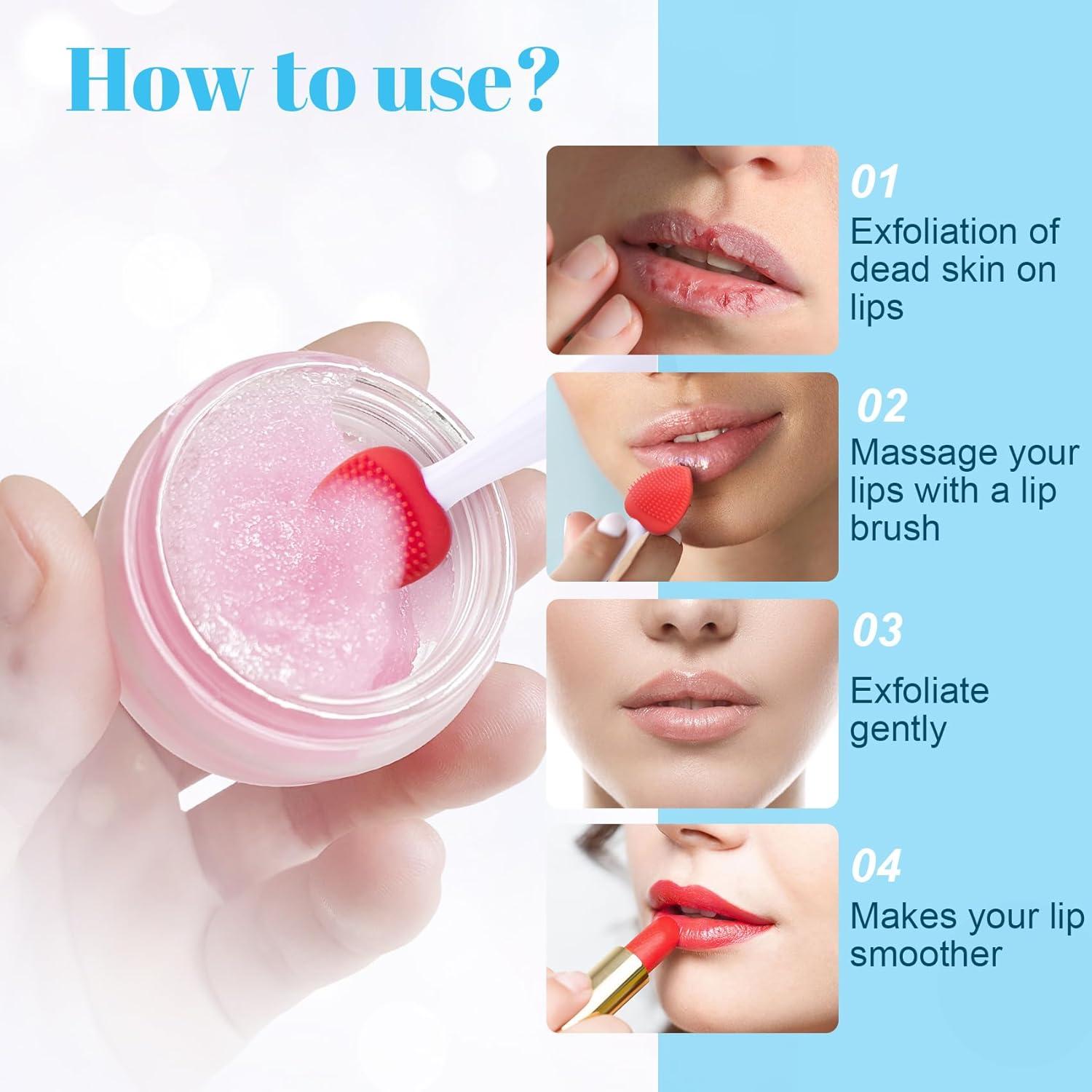 4 Cepillos Exfoliantes de Labios Winsyison de Silicona