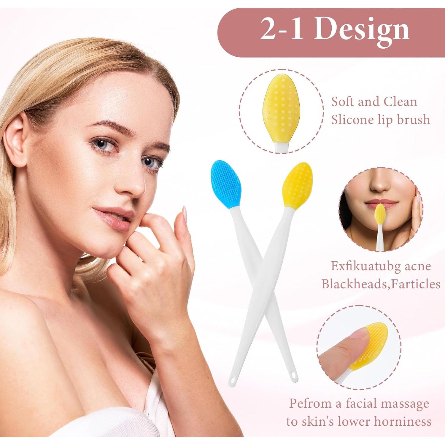 7 Cepillos Exfoliantes de Silicona Oruola para Labios y Nariz