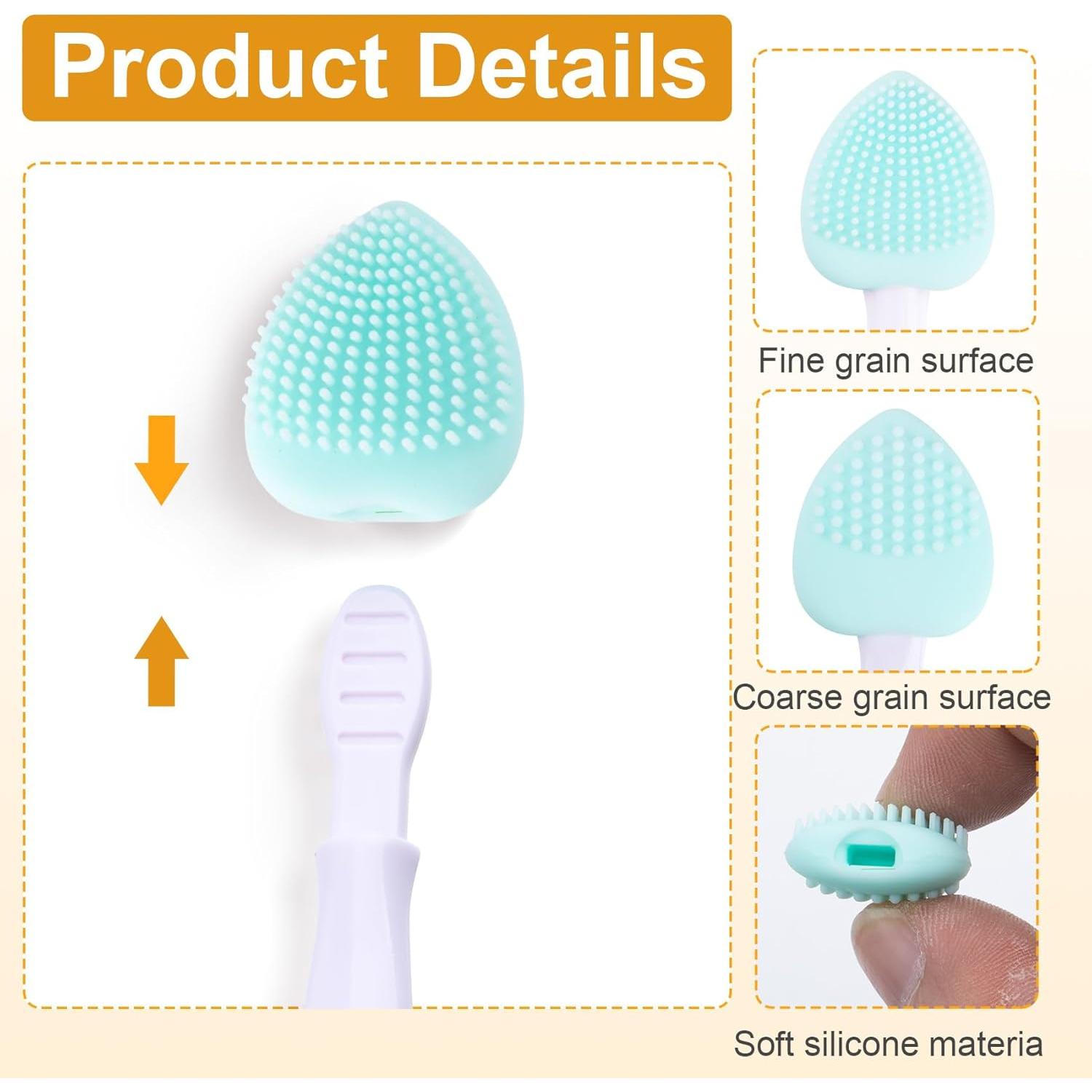 4 Cepillos Exfoliantes de Labios Pndeyo de Silicona Suave