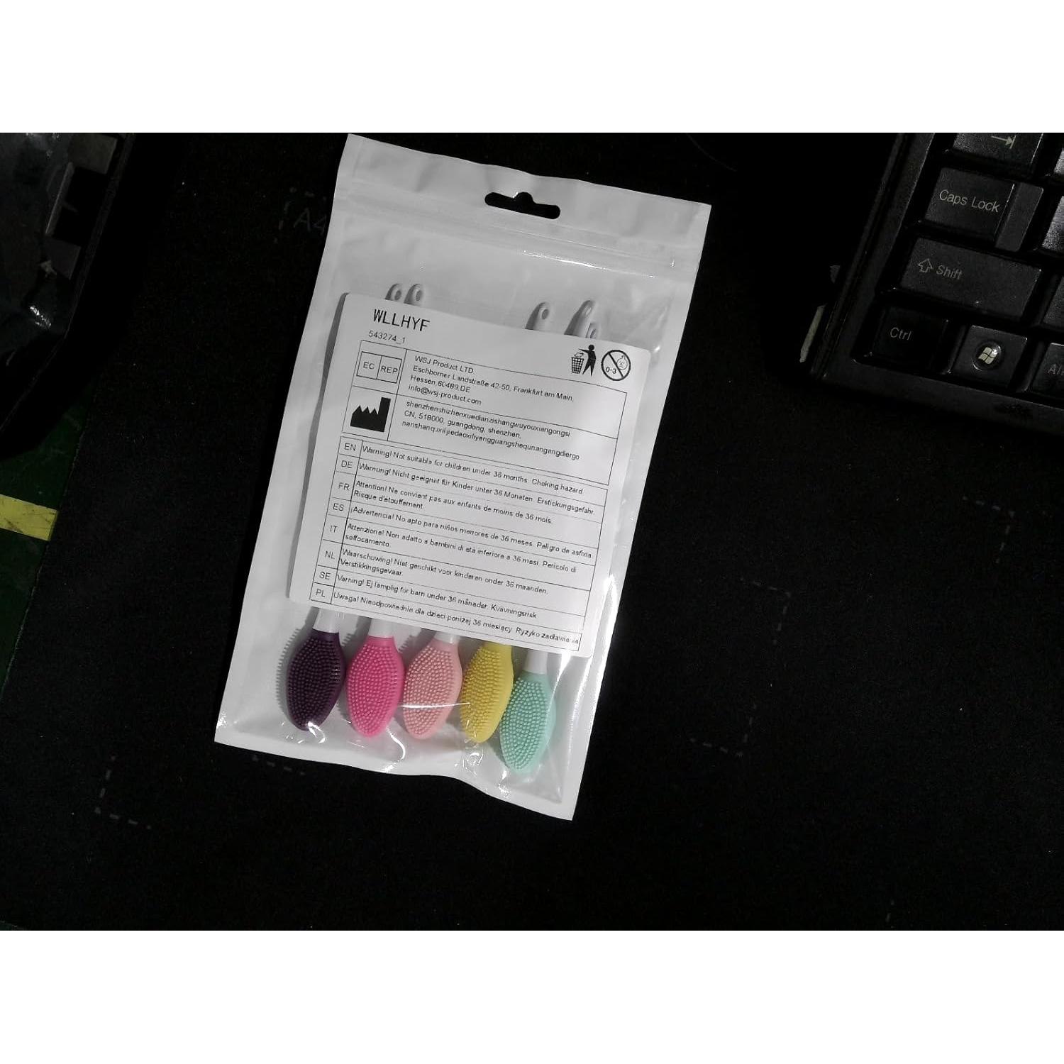 5 Pcs Cepillo Exfoliante de Labios Silicona WLLHYF 14.5 cm