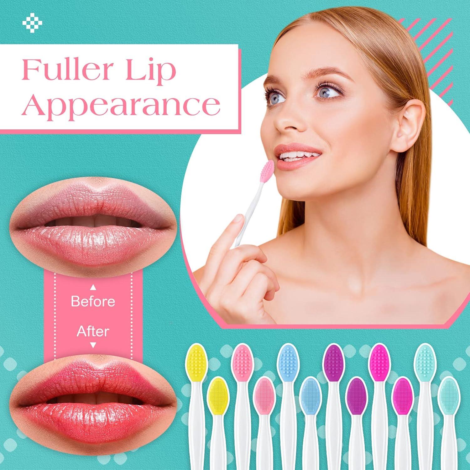 100 Cepillos Exfoliantes de Silicona Newtay para Labios Doble Cara