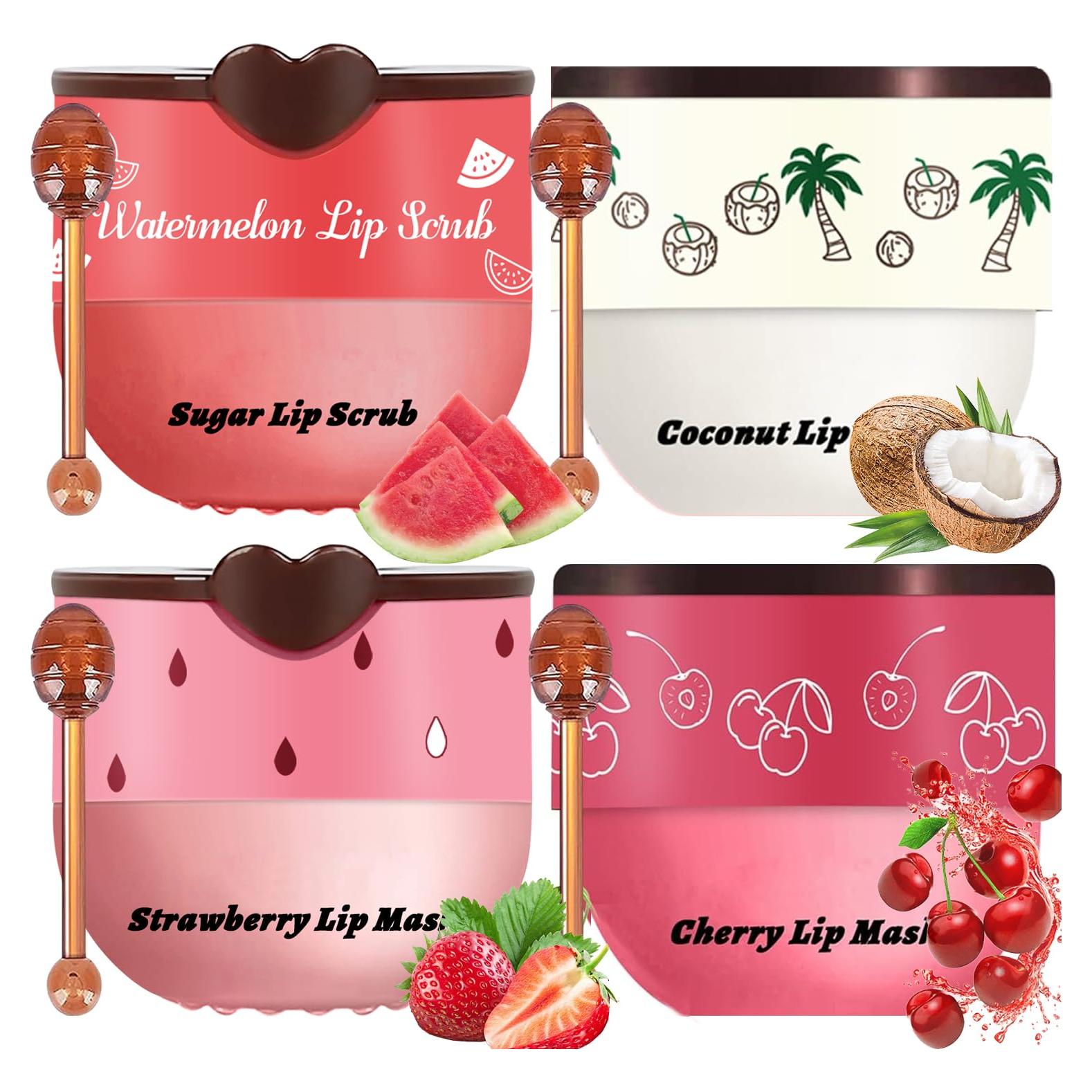 Juego de Terapia Labial Sigaitwax - 4 Piezas Exfoliantes y Mascarillas