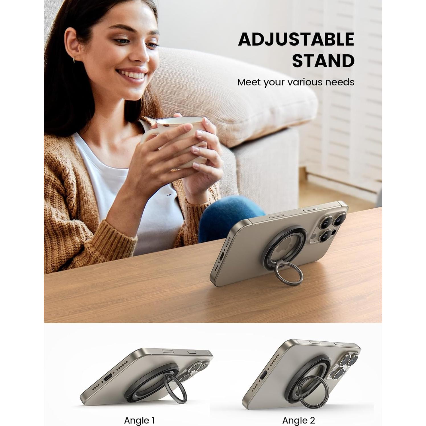 Lamicall Anillo Magnético para Teléfono MagSafe Negro