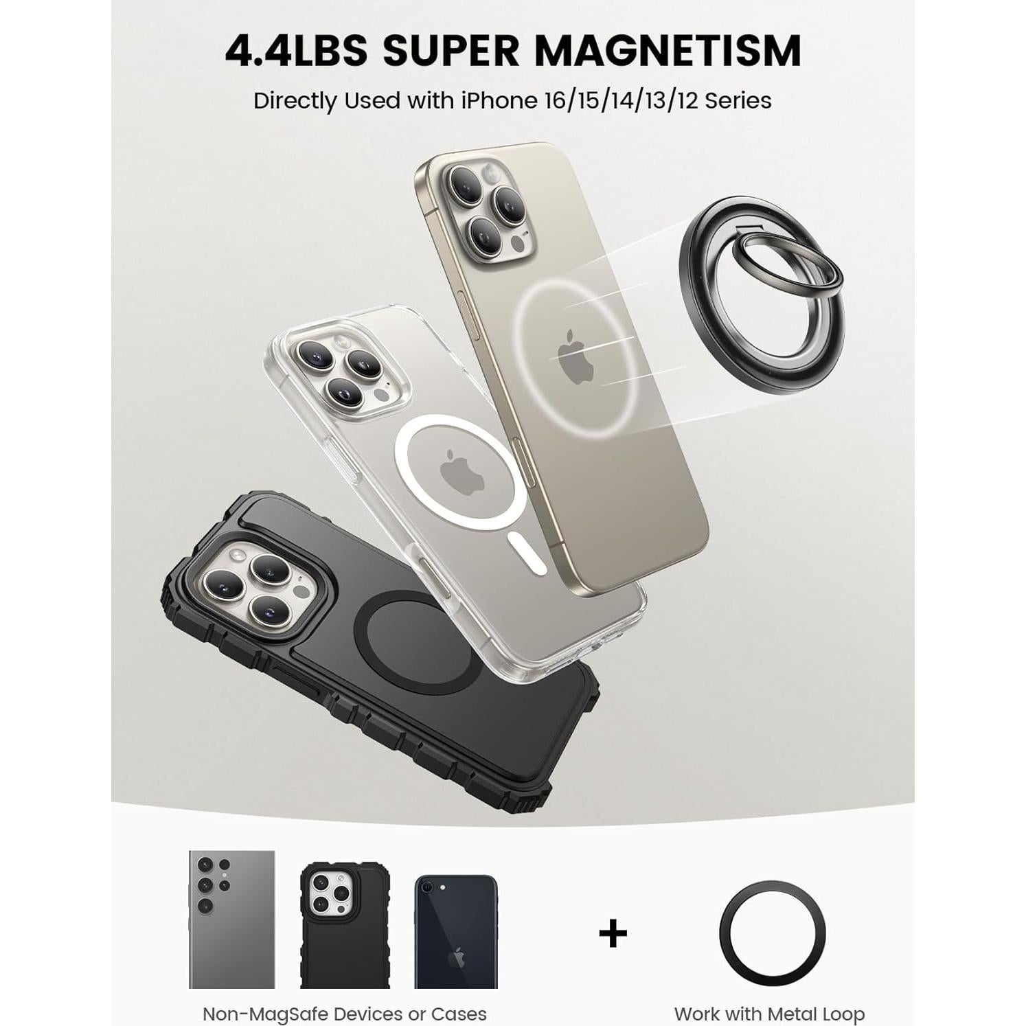 Lamicall Anillo Magnético para Teléfono MagSafe Negro