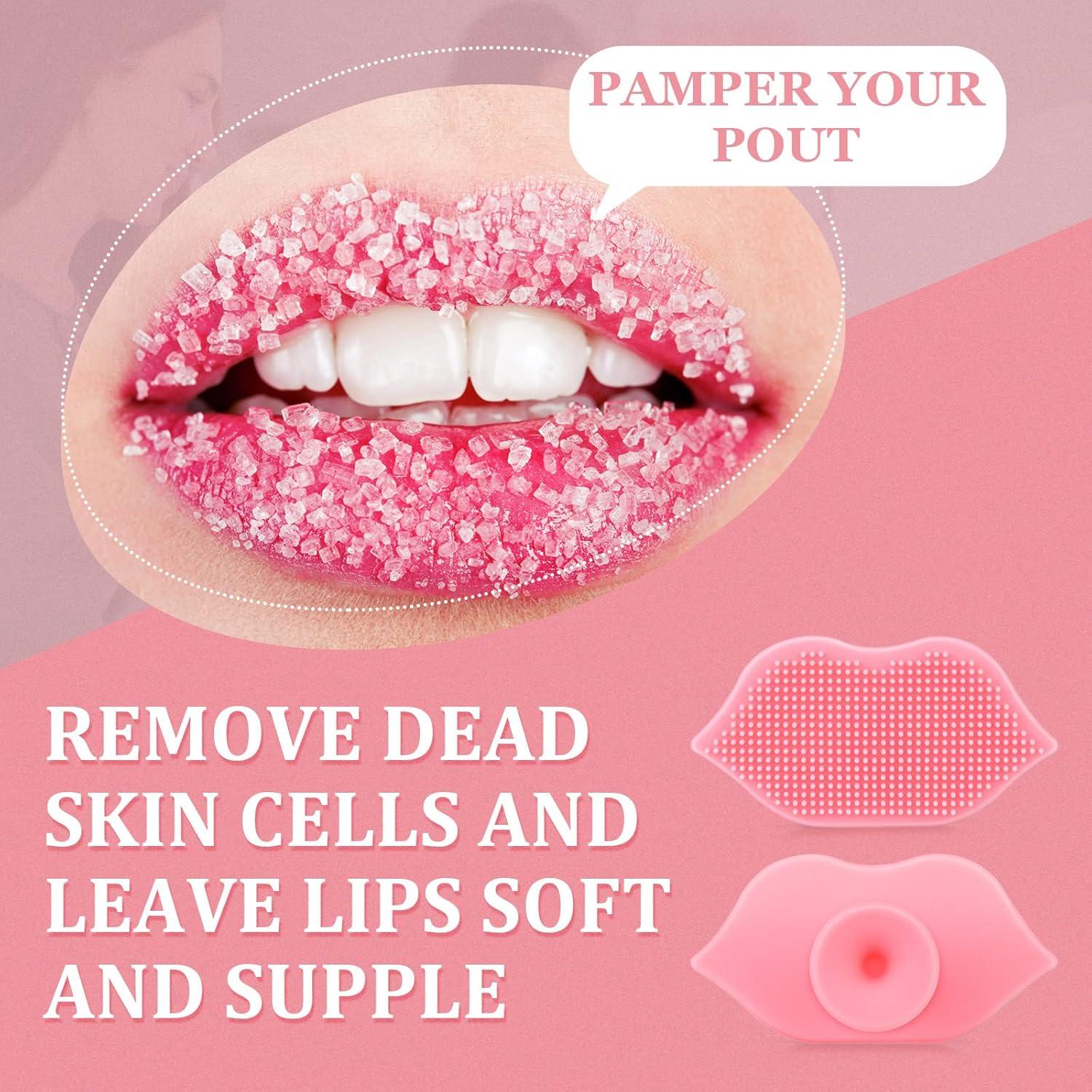 2 Piezas Exfoliantes Labiales de Silicona Giesiery - Suaves y Reutilizables