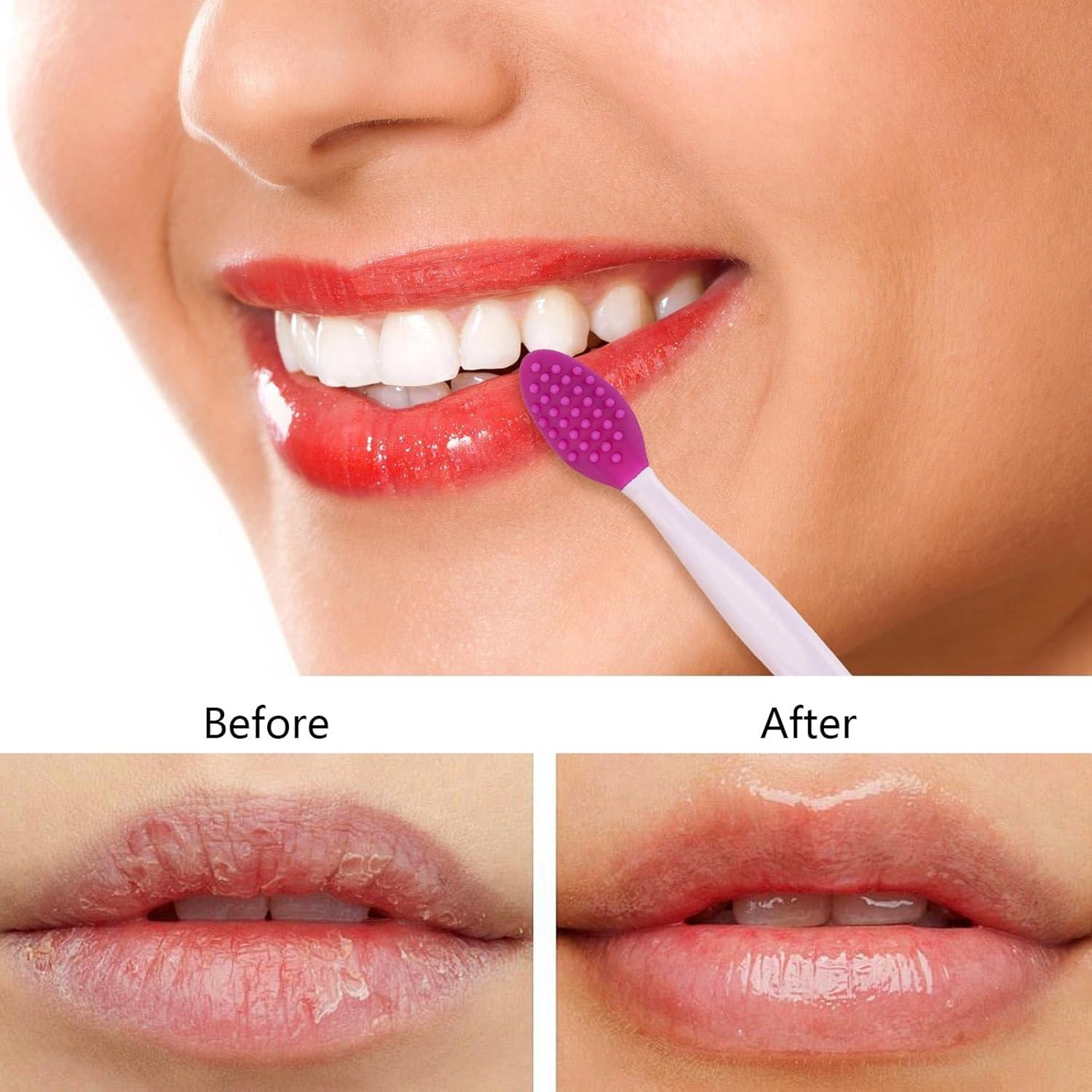 9 Cepillos Exfoliantes de Labios de Silicona 2 en 1 acDesign