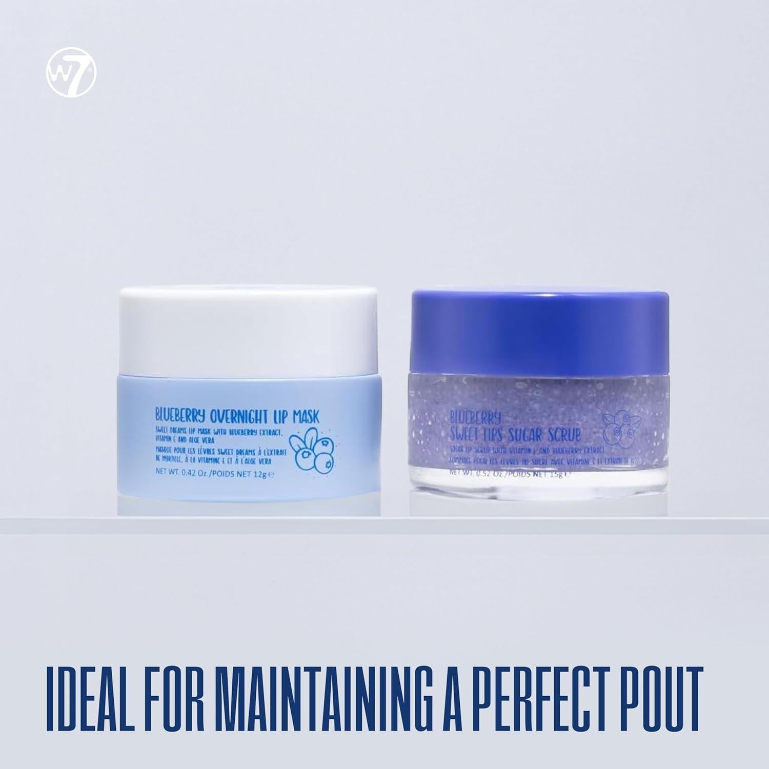 W7 Dulces Sueños Exfoliante y Mascarilla Labial Arándano - Set 2 Piezas
