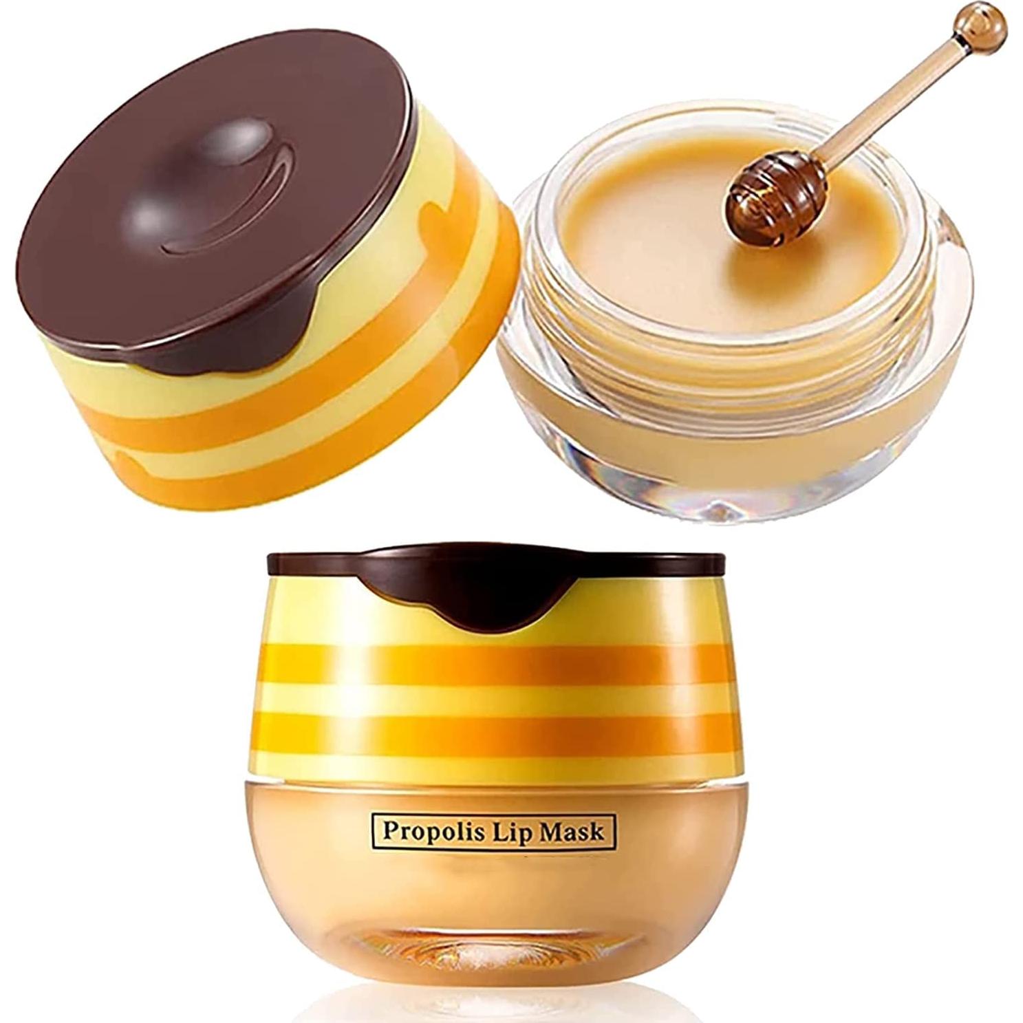 Mascarilla Hidratante para Labios Krajiyya 2PCS Miel y Fresa