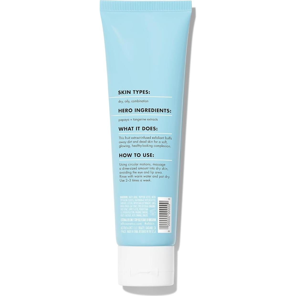 Exfoliante Suave e.l.f. 90 ml - Limpiador Vegano para Piel Radiante