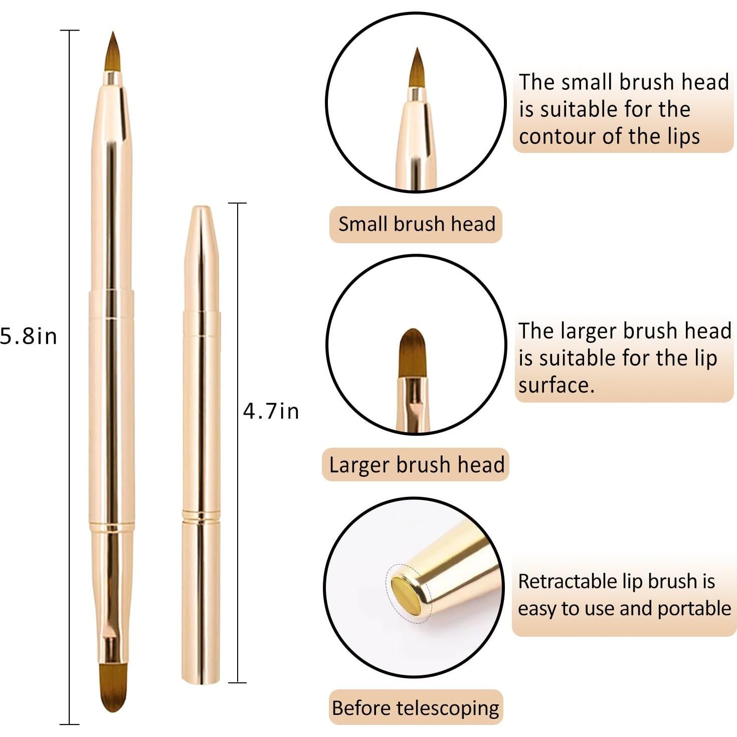 Set de 5 Brochas de Labios Retráctiles y Exfoliador Yrarbil