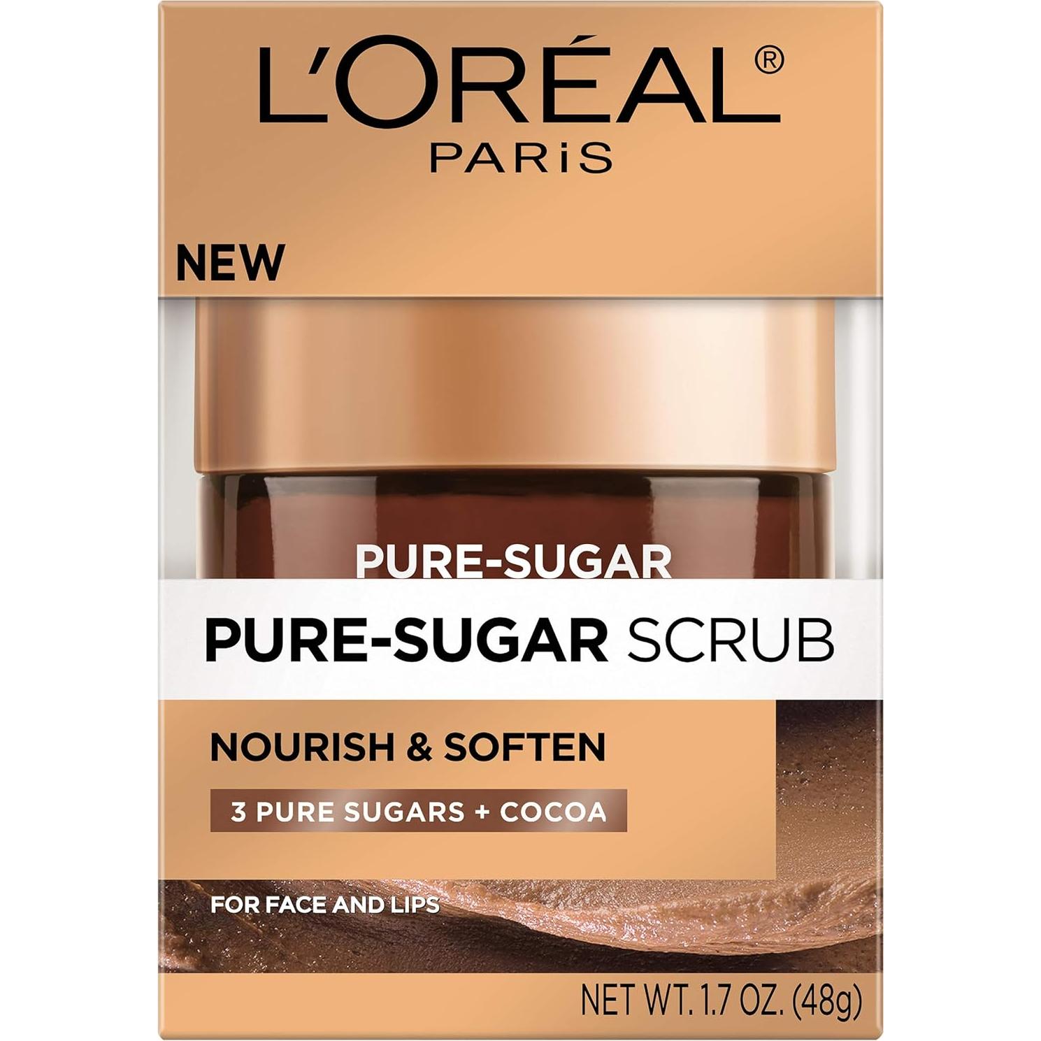 Exfoliante Facial y de Labios L'Oreal Paris Azúcar Puro 49.6 g