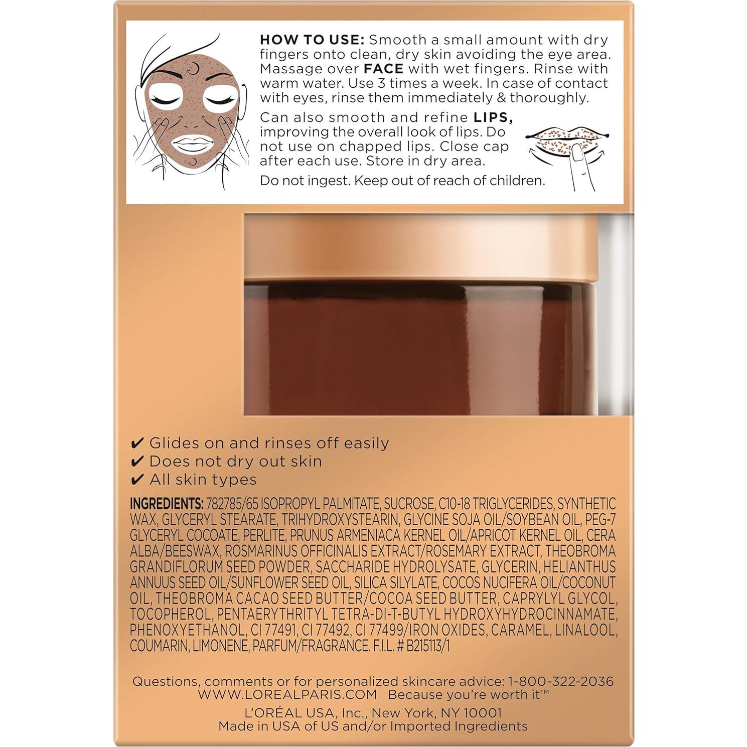 Exfoliante Facial y de Labios L'Oreal Paris Azúcar Puro 49.6 g