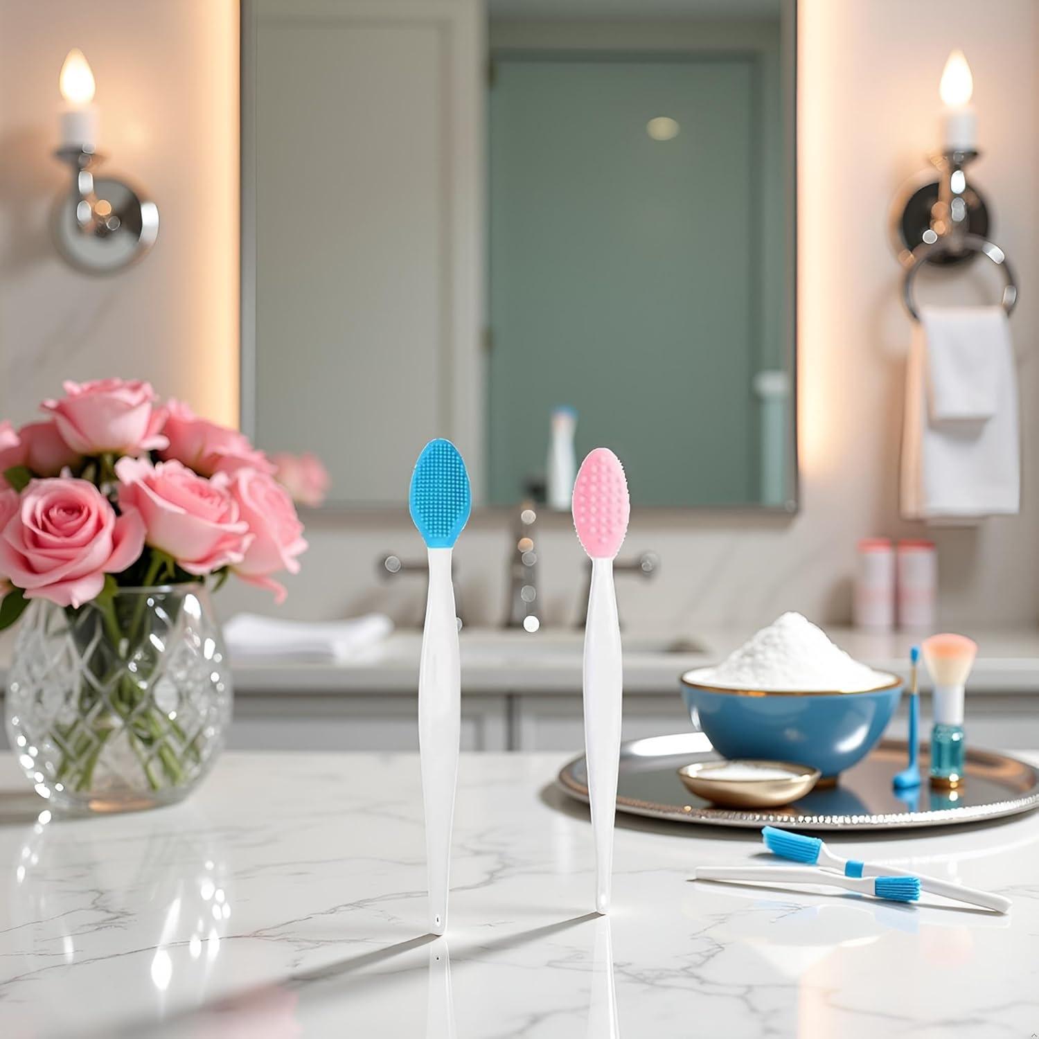 Set de 2 Pinceles Exfoliantes para Labios WLngtv - Silicona Doble Cara