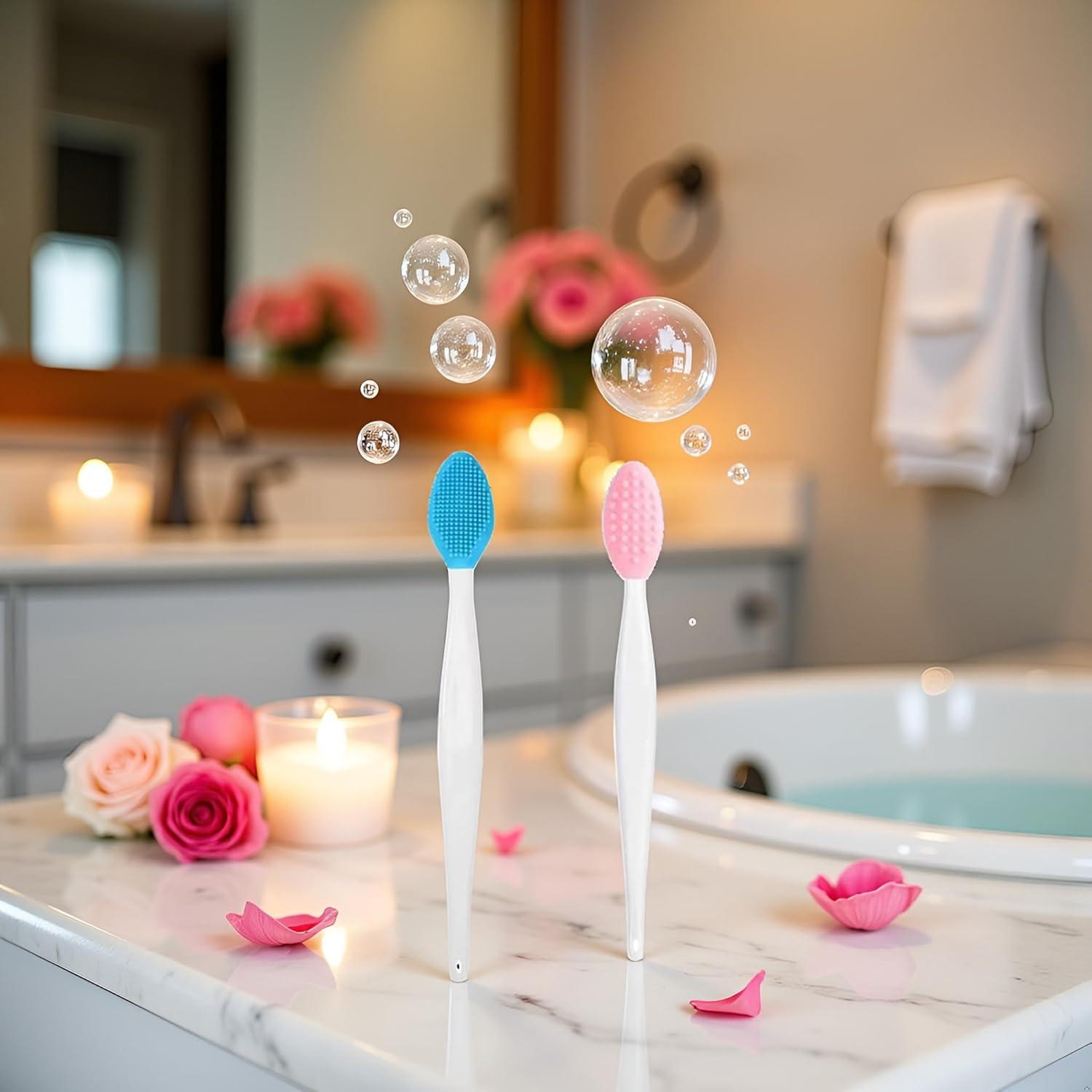 Set de 2 Pinceles Exfoliantes para Labios WLngtv - Silicona Doble Cara