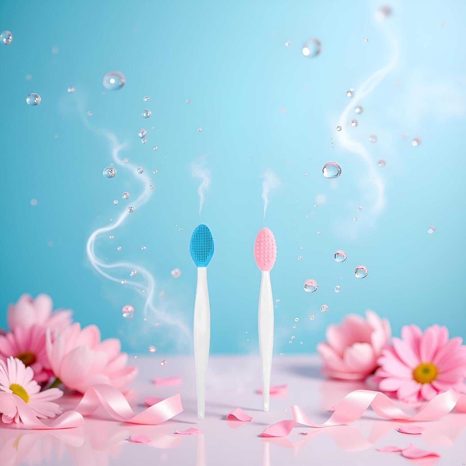 Set de 2 Pinceles Exfoliantes para Labios WLngtv - Silicona Doble Cara