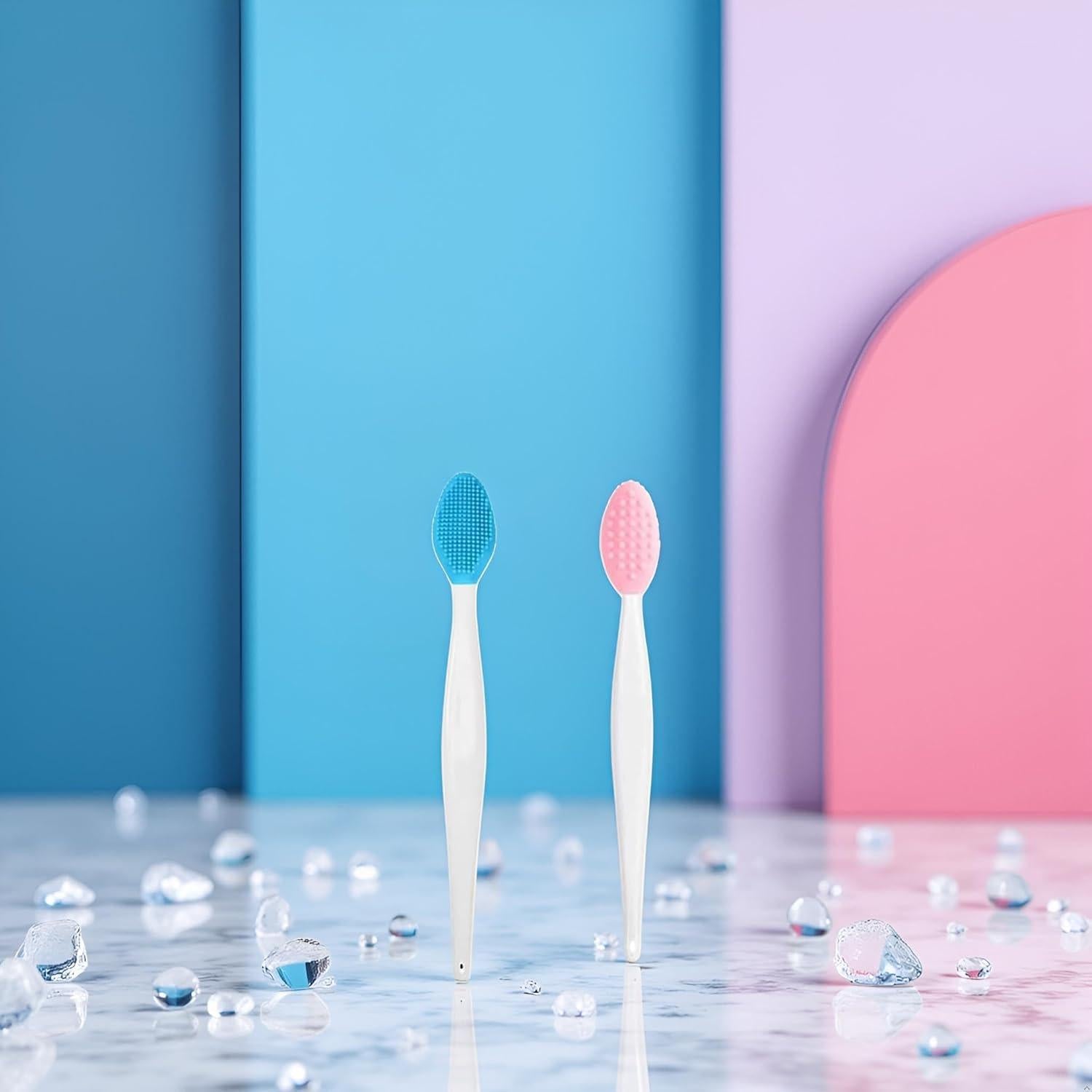 Set de 2 Pinceles Exfoliantes para Labios WLngtv - Silicona Doble Cara