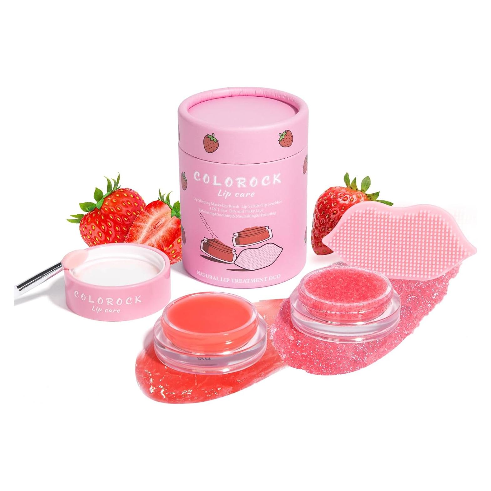 Conjunto Exfoliante Labios Azúcar Fresa + Máscara COLOROCK