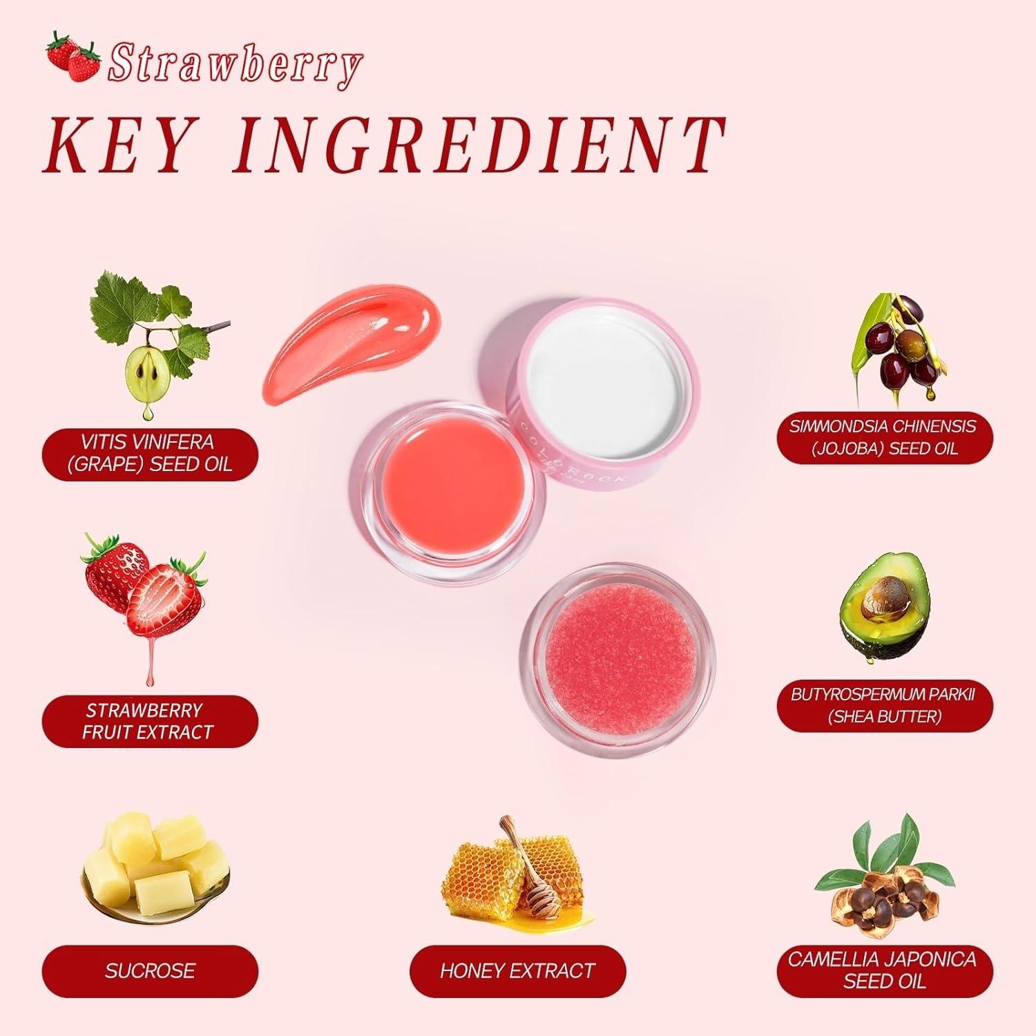 Conjunto Exfoliante Labios Azúcar Fresa + Máscara COLOROCK