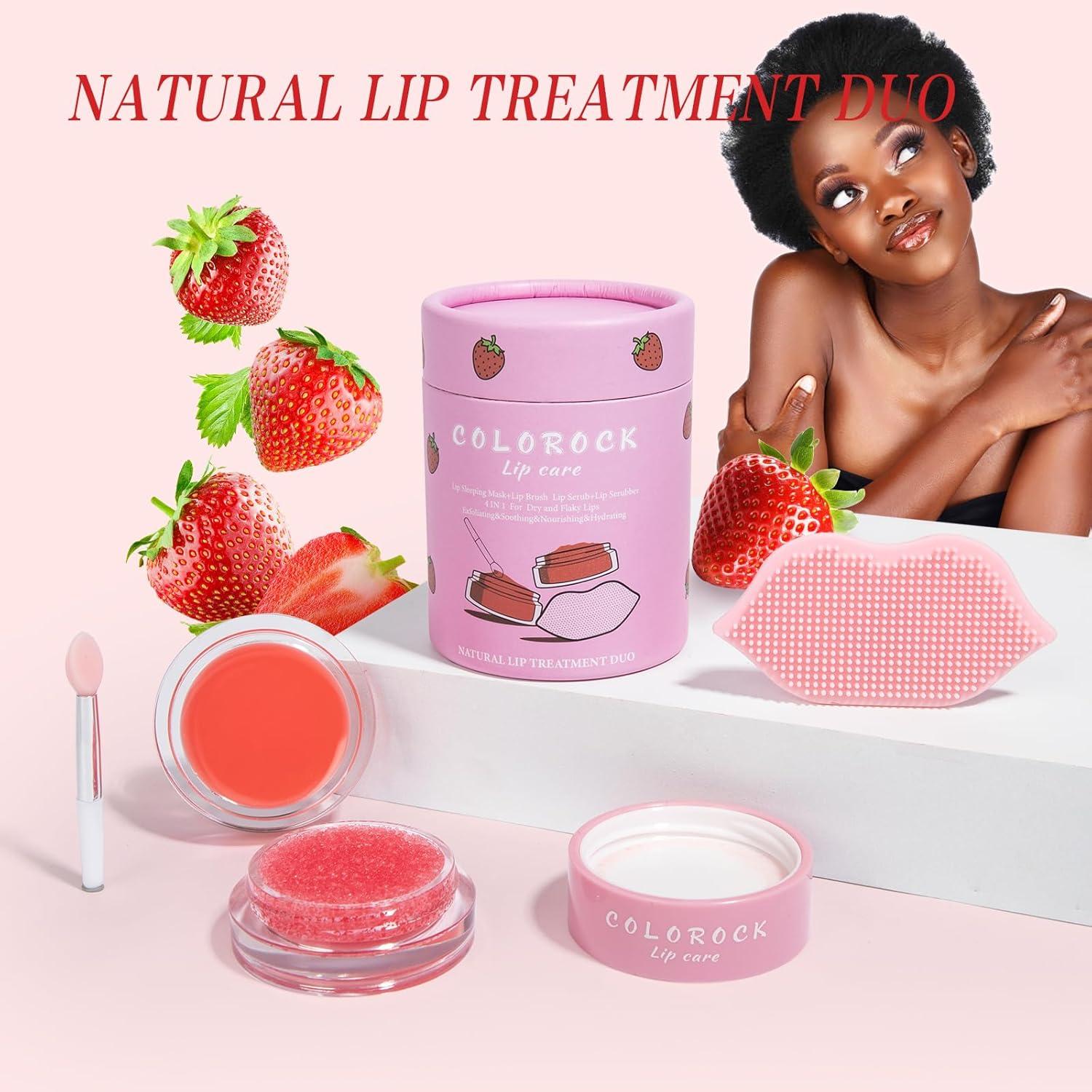 Conjunto Exfoliante Labios Azúcar Fresa + Máscara COLOROCK