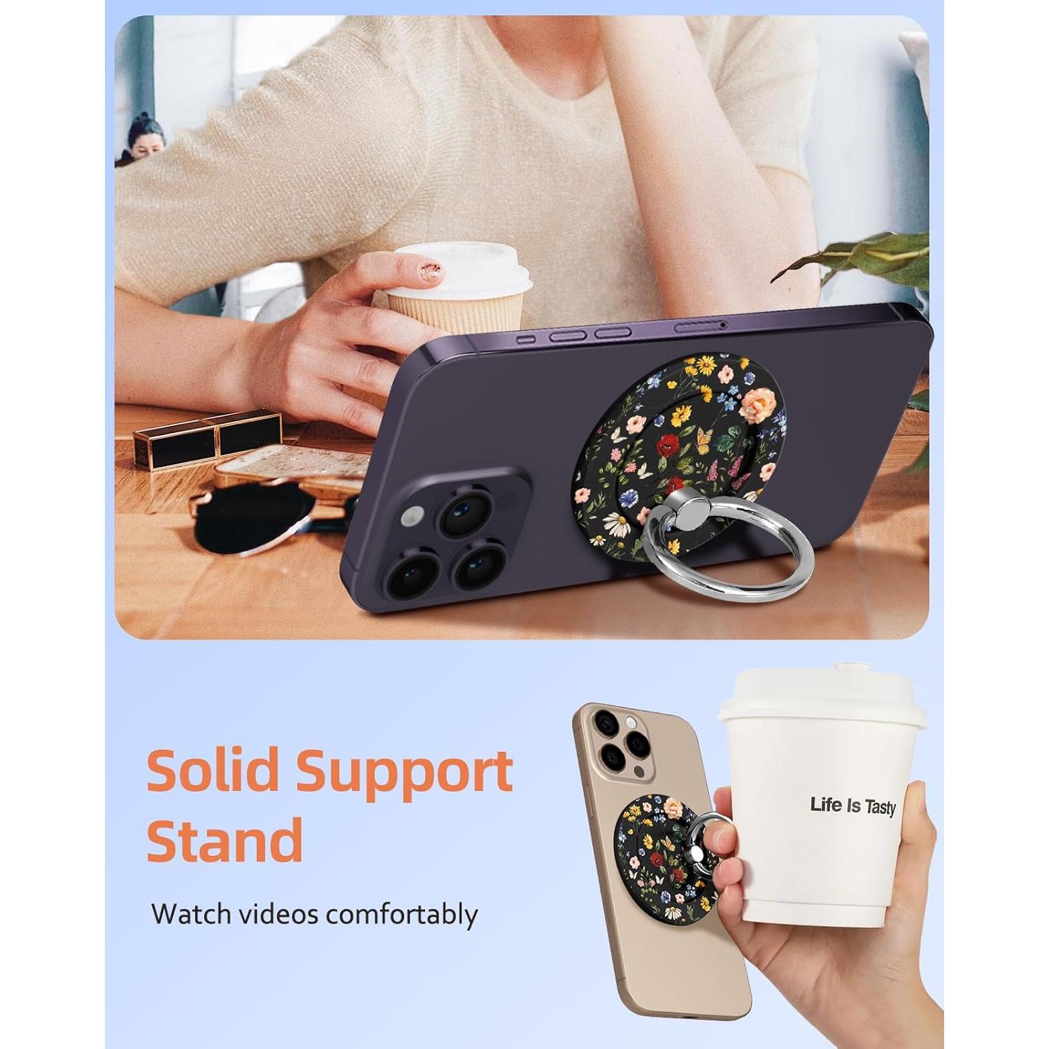 Soporte Anillo Magnético LISEVO para iPhone 16 15 14 13 - Flor