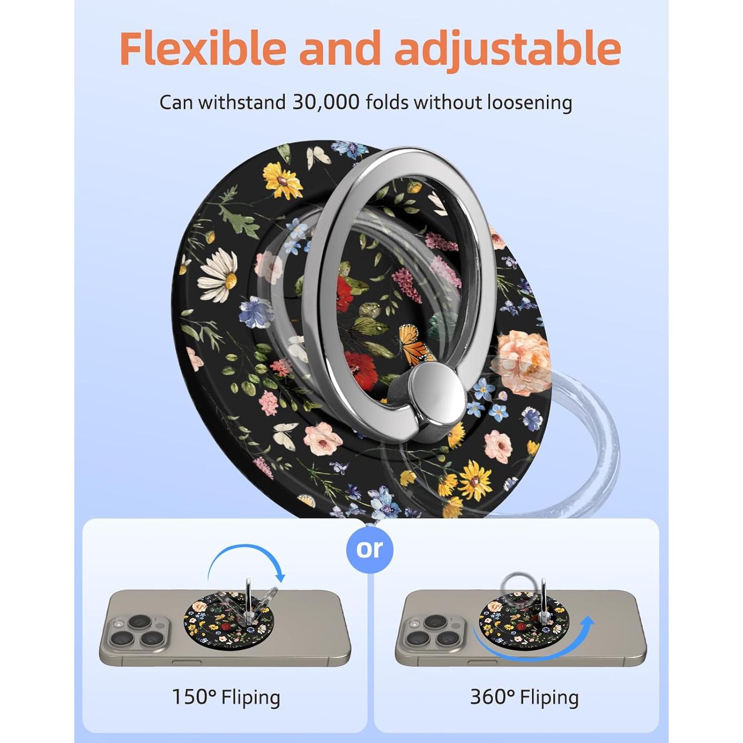 Soporte Anillo Magnético LISEVO para iPhone 16 15 14 13 - Flor