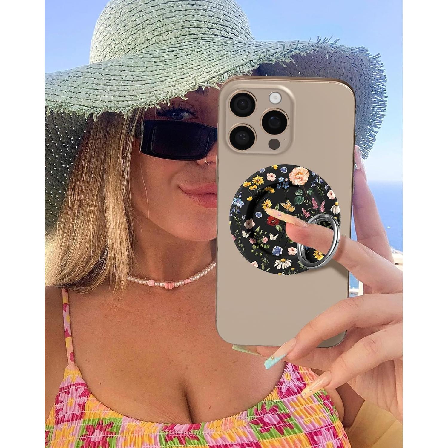Soporte Anillo Magnético LISEVO para iPhone 16 15 14 13 - Flor