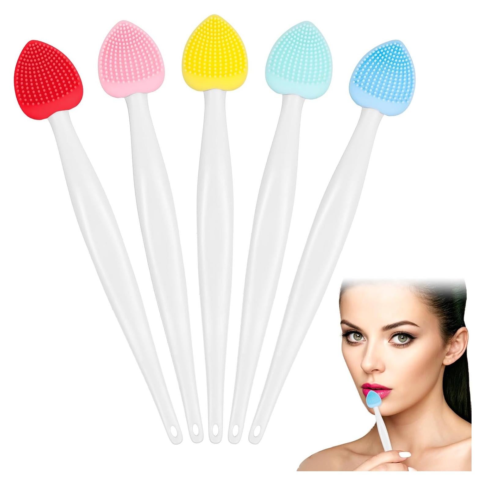 5 Pcs Cepillo Exfoliante de Labios Silicona Doble Cara Hpmjz