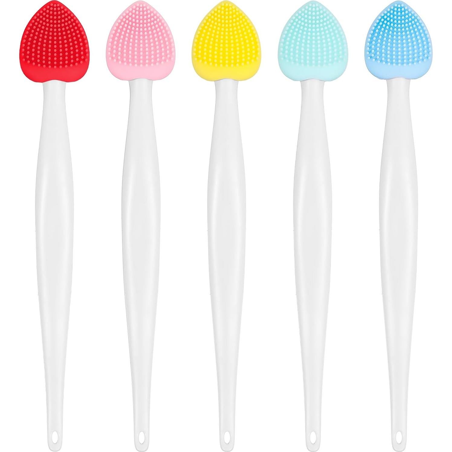 5 Pcs Cepillo Exfoliante de Labios Silicona Doble Cara Hpmjz