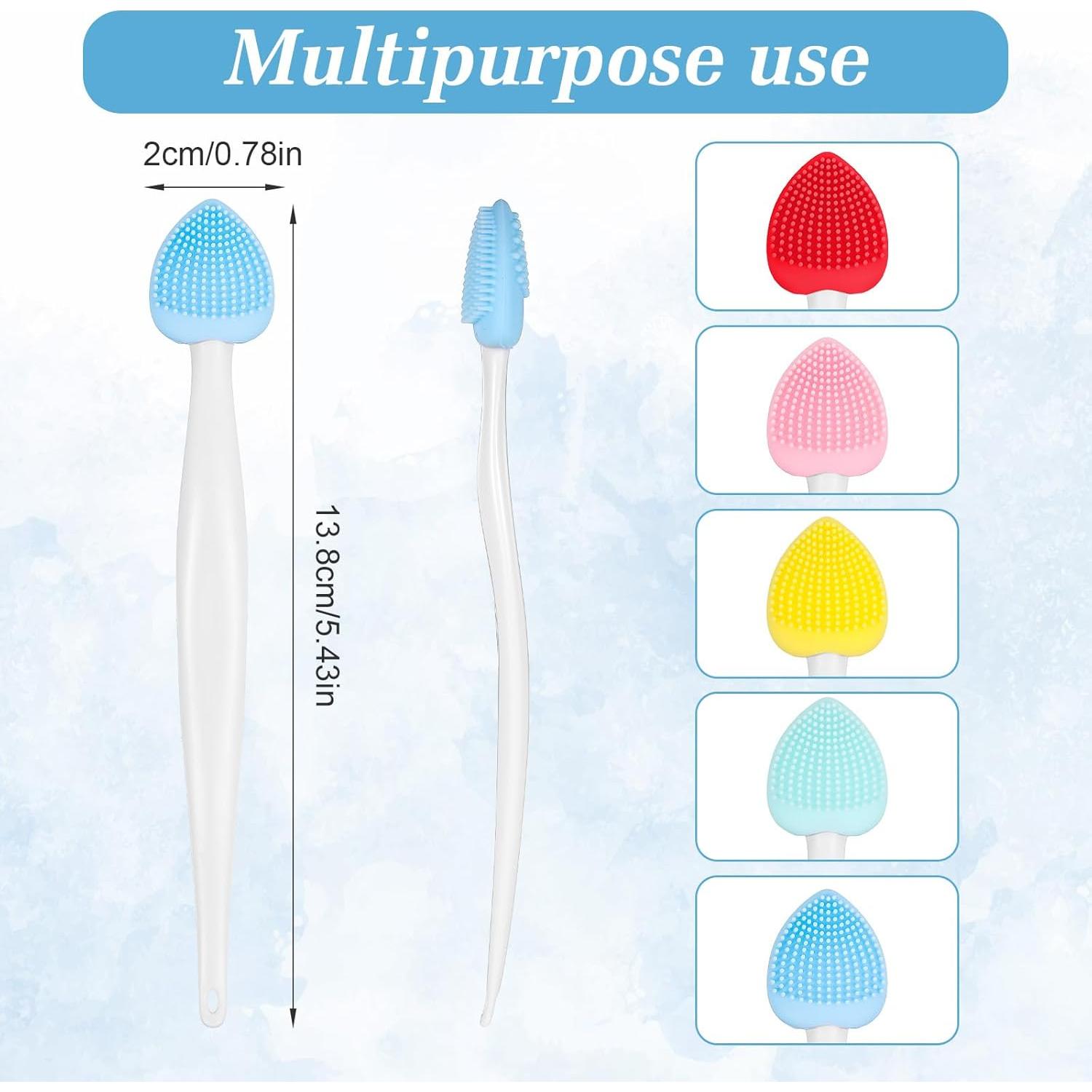 5 Pcs Cepillo Exfoliante de Labios Silicona Doble Cara Hpmjz