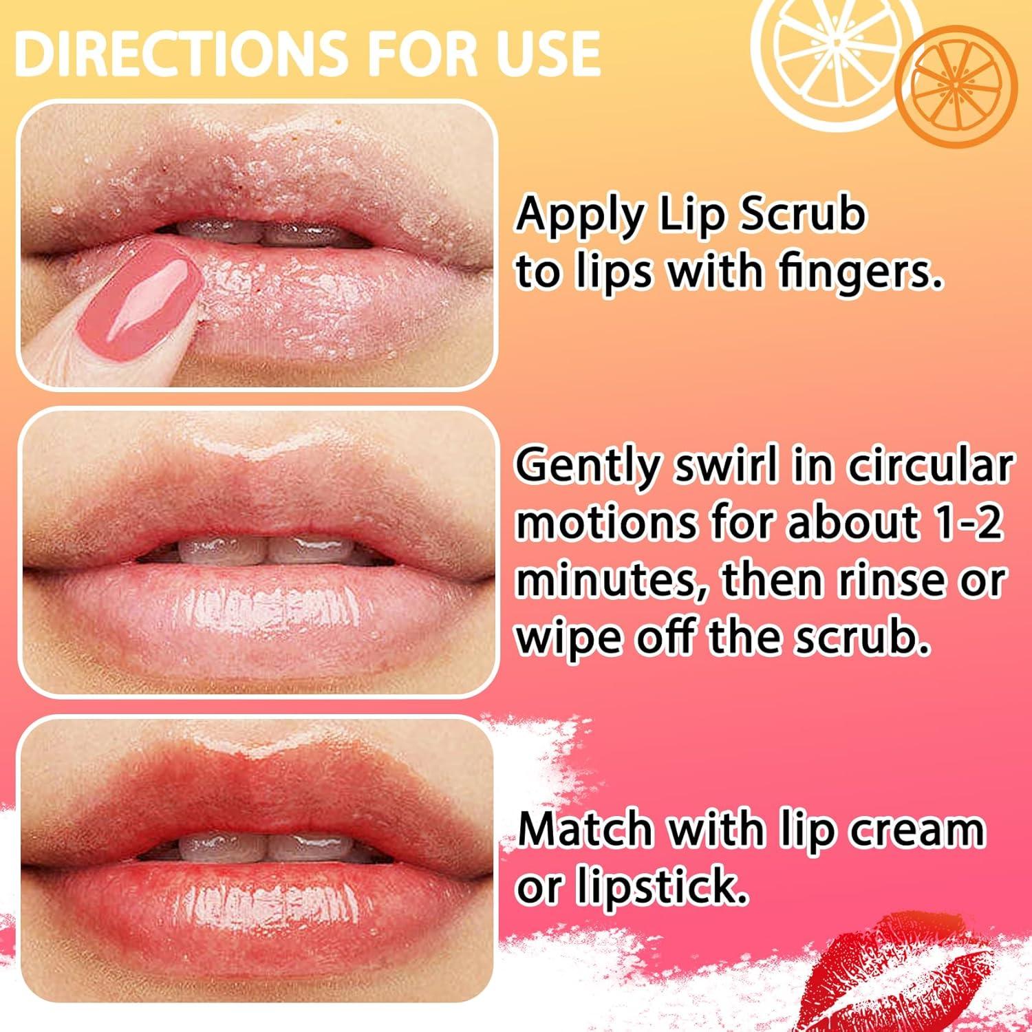 Conjunto de Exfoliantes Labiales DWDiWen Fresa y Naranja 2 Paquetes