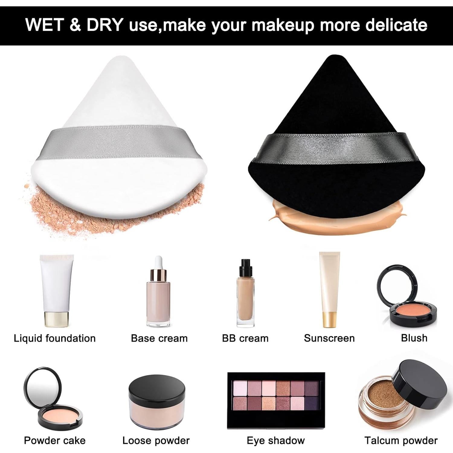 12 Esponjas de Polvo Cosmético Scartink Triangulares 7 cm