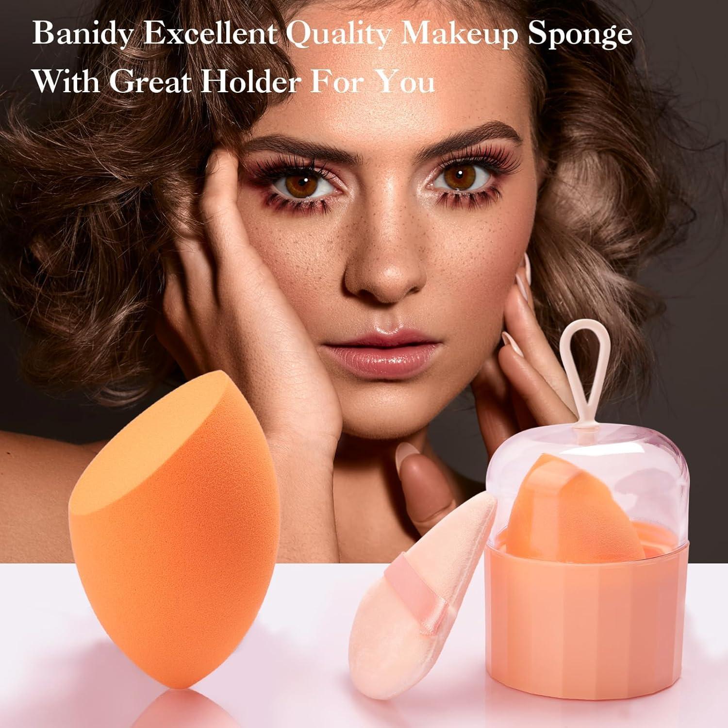 Juego de Esponjas de Maquillaje Banidy con Soporte Naranja