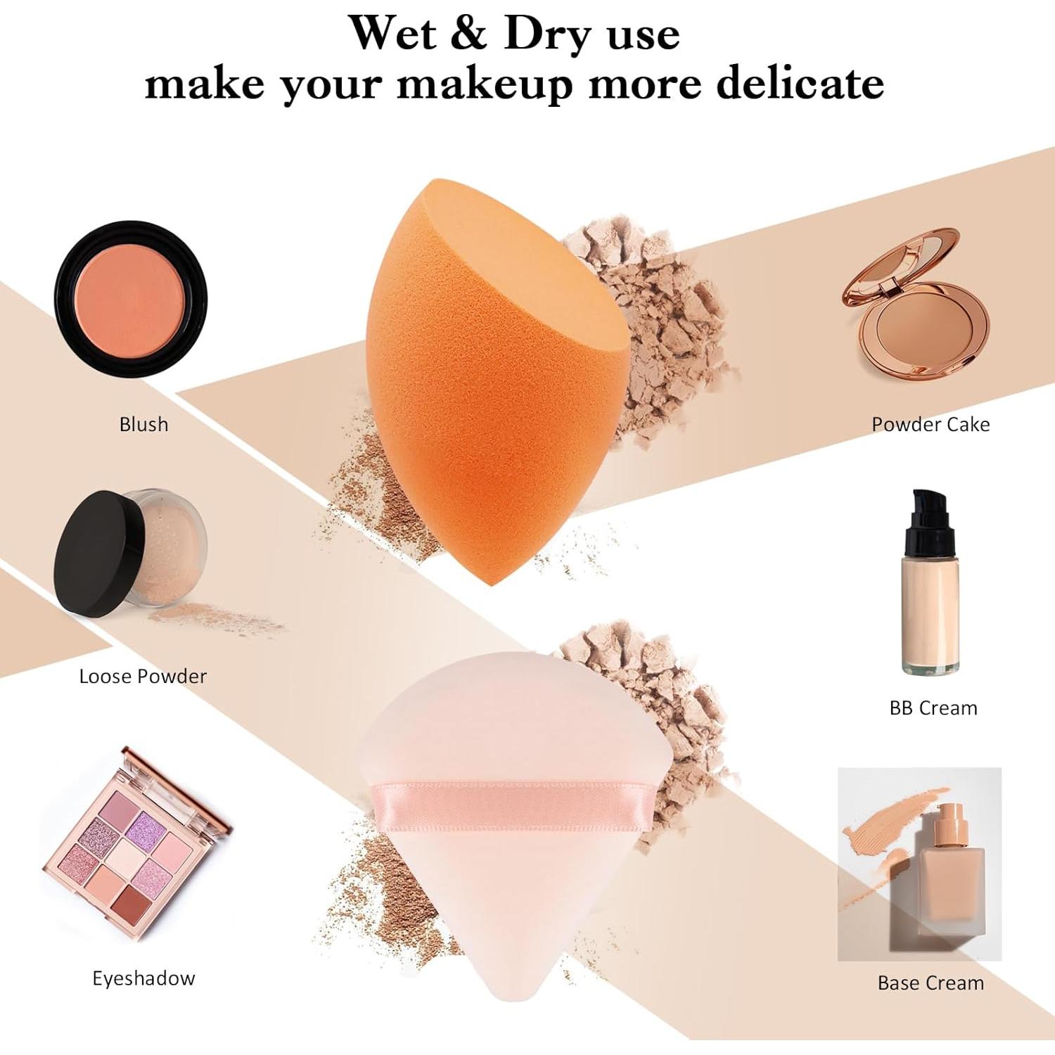 Juego de Esponjas de Maquillaje Banidy con Soporte Naranja